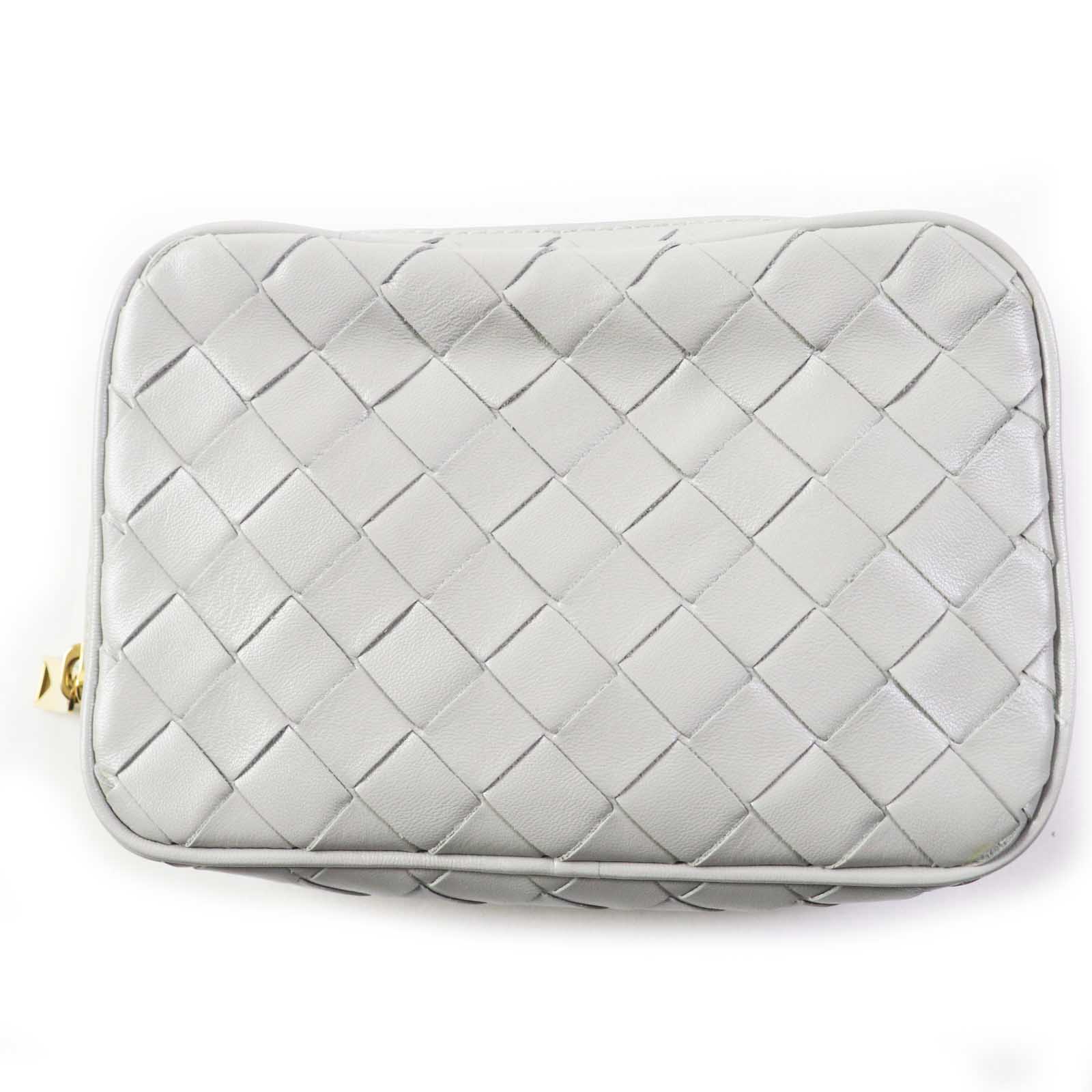 Bottega Veneta Leather Intrecciato Zipper Pouch