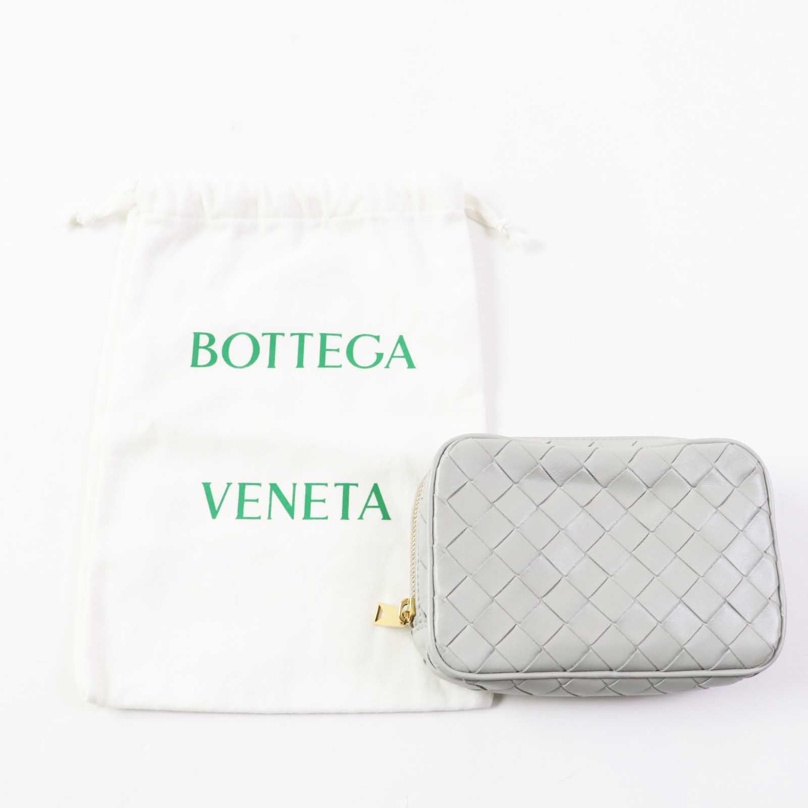 Bottega Veneta Leather Intrecciato Zipper Pouch