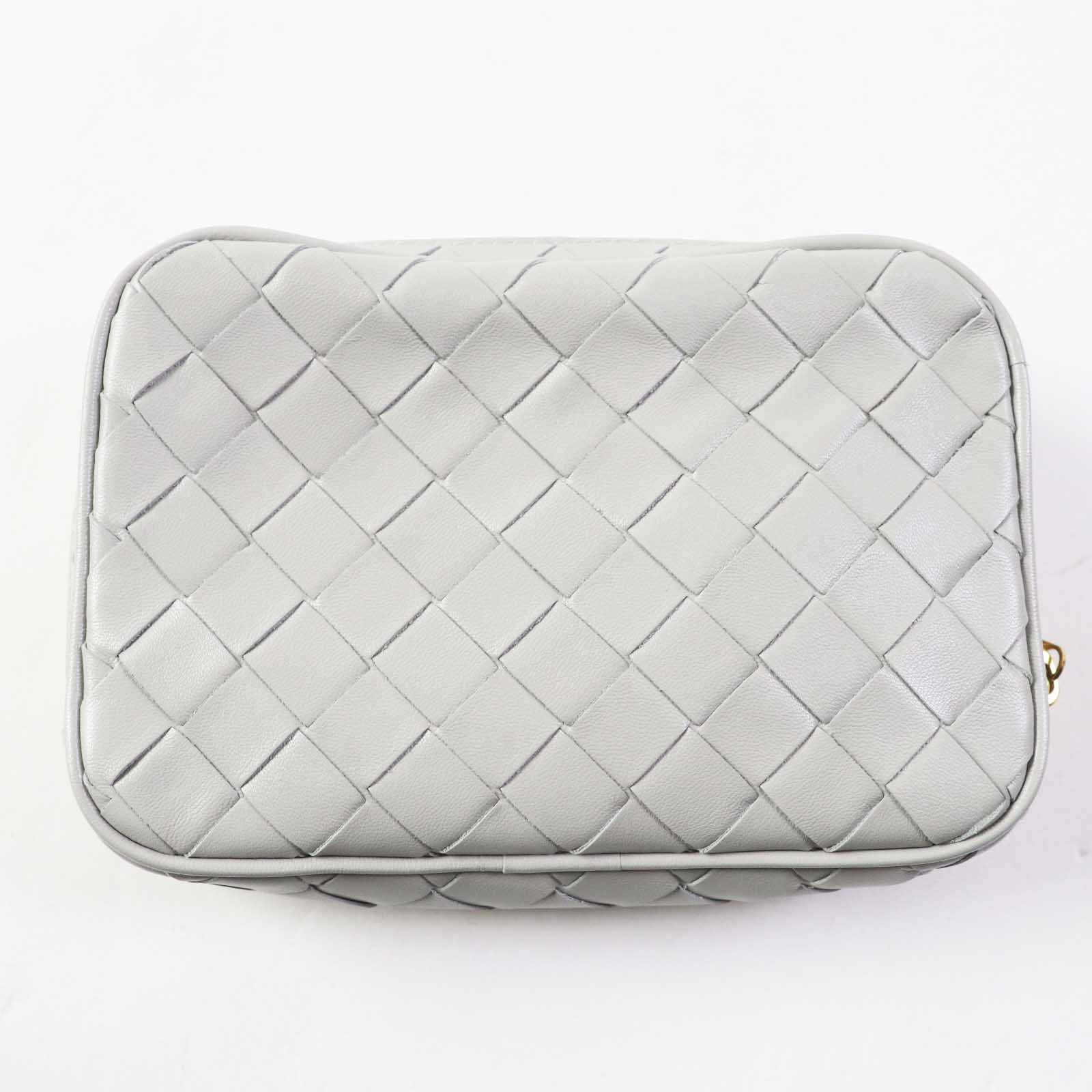 Bottega Veneta Leather Intrecciato Zipper Pouch