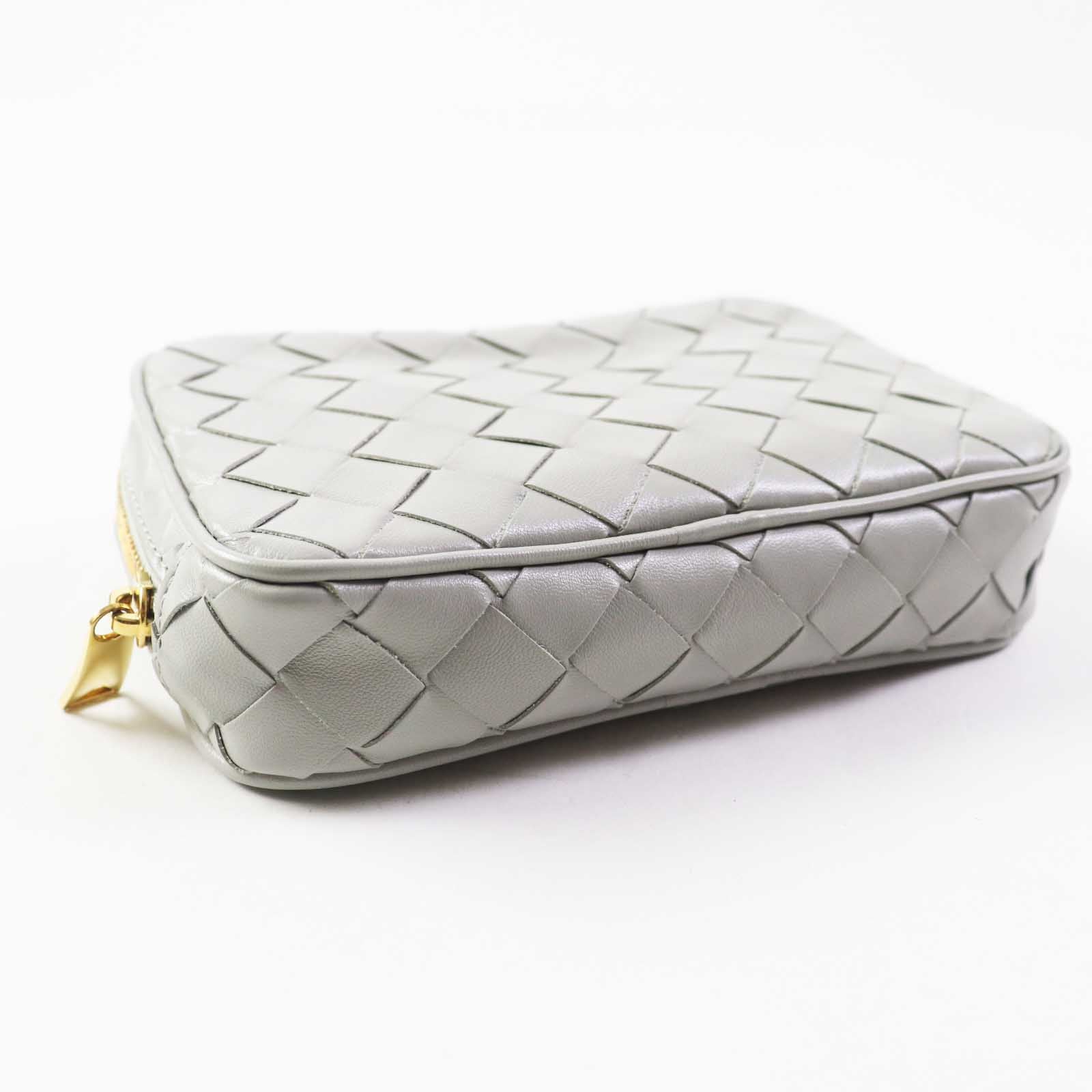 Bottega Veneta Leather Intrecciato Zipper Pouch