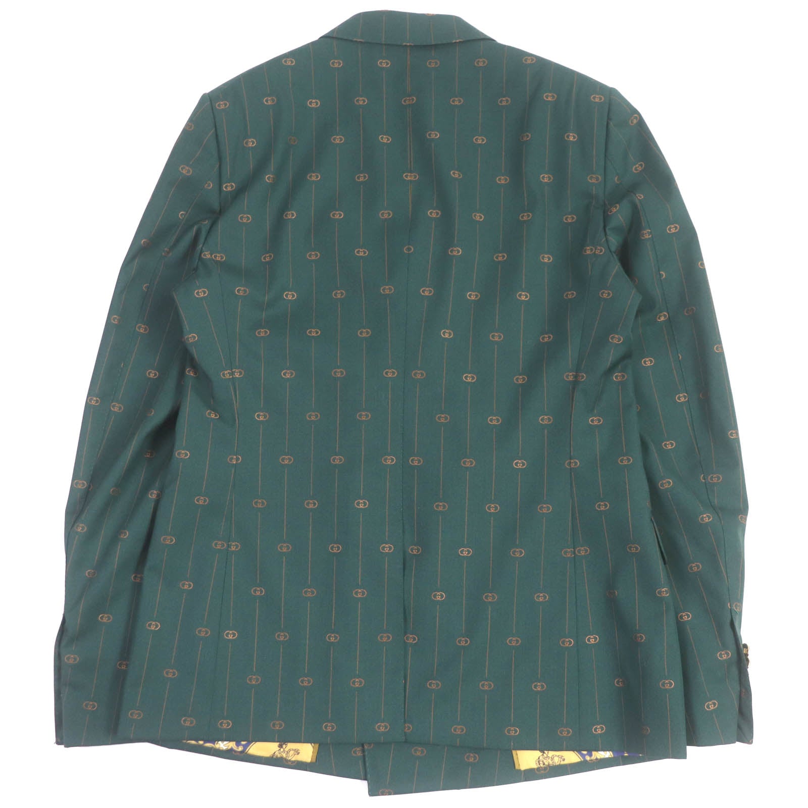 Gucci Wool Silk GG Logo Double Jacket Green