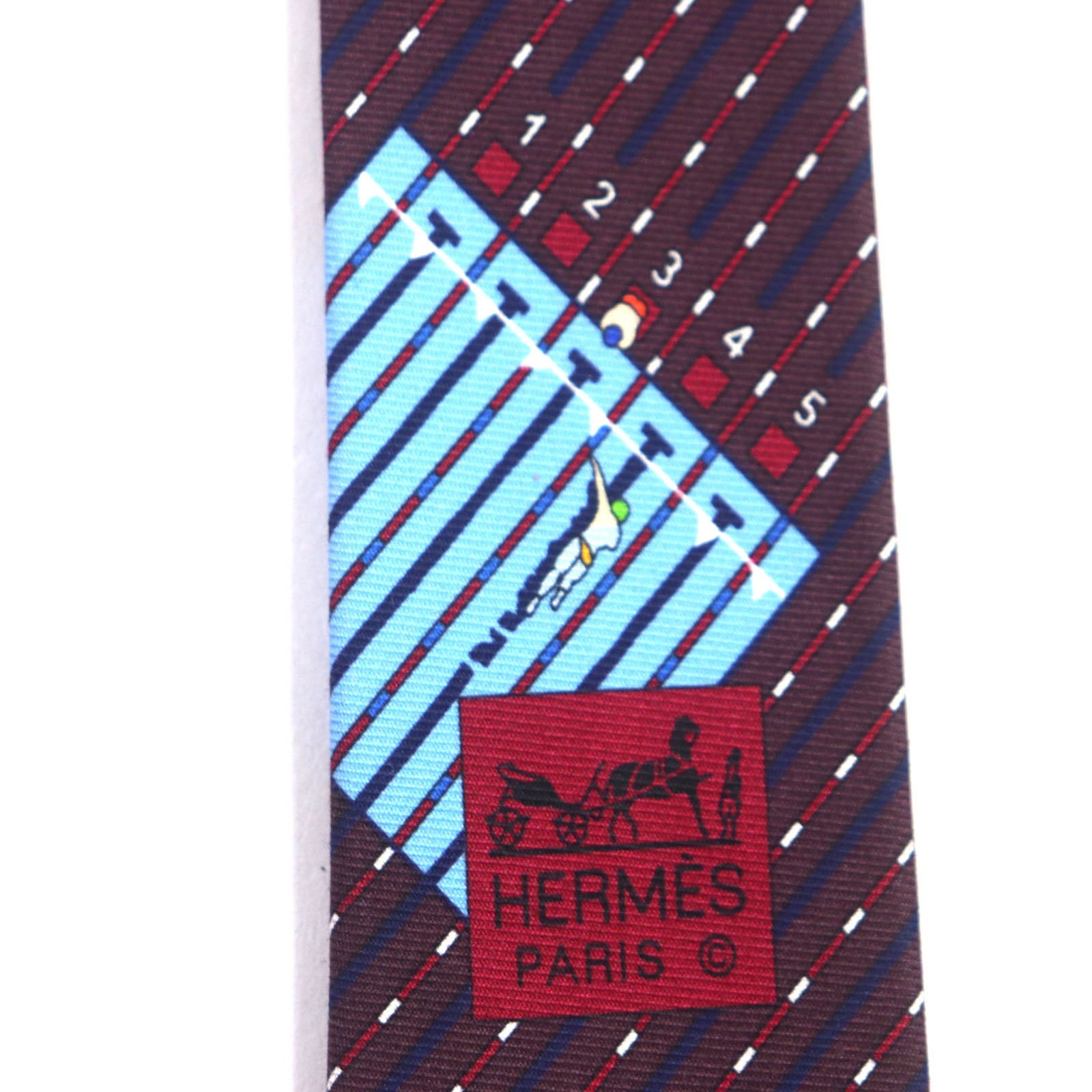 Hermes Silk Tie Swimming Pool Pattern