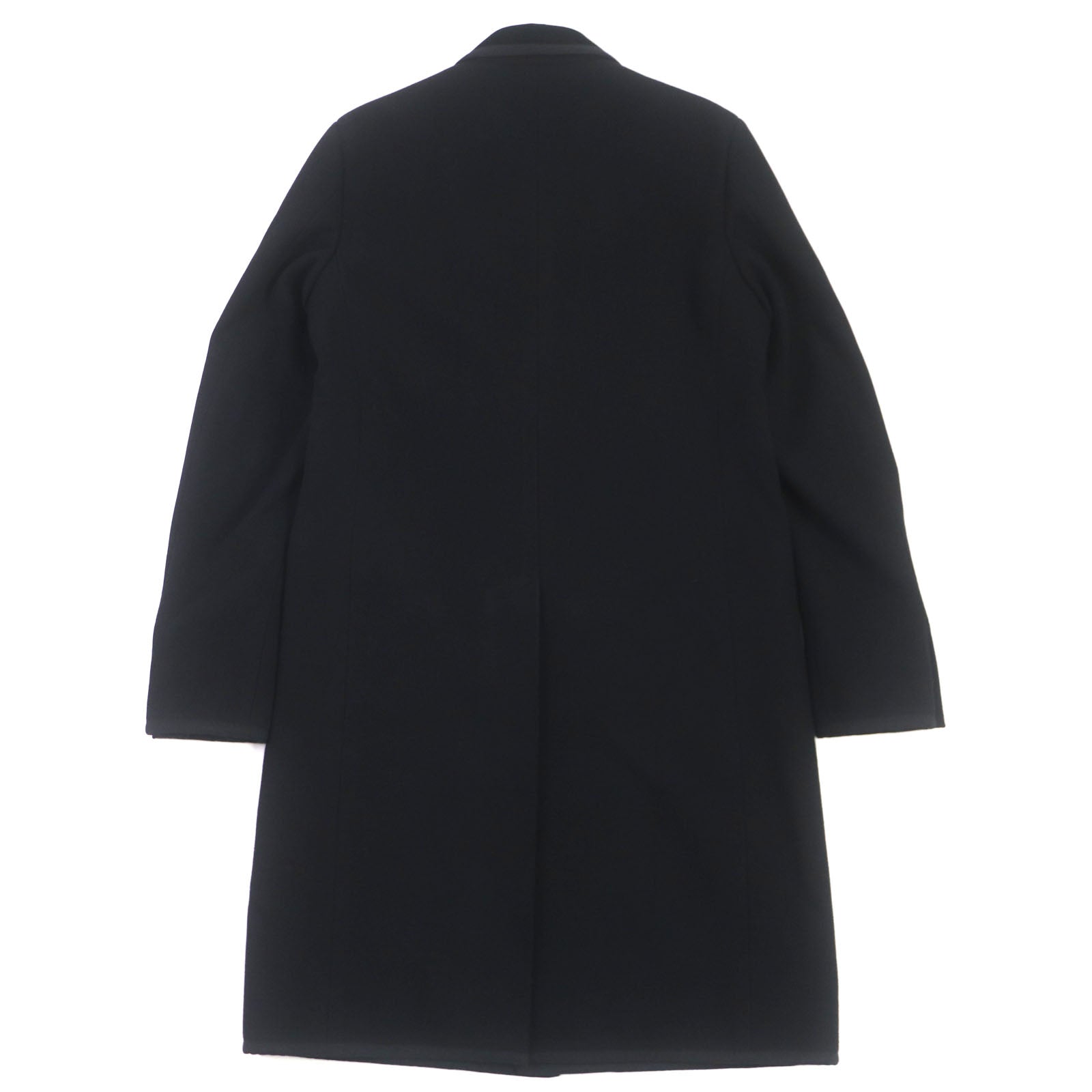 GUCCI Wool Peaked Lapel Coat Black 46