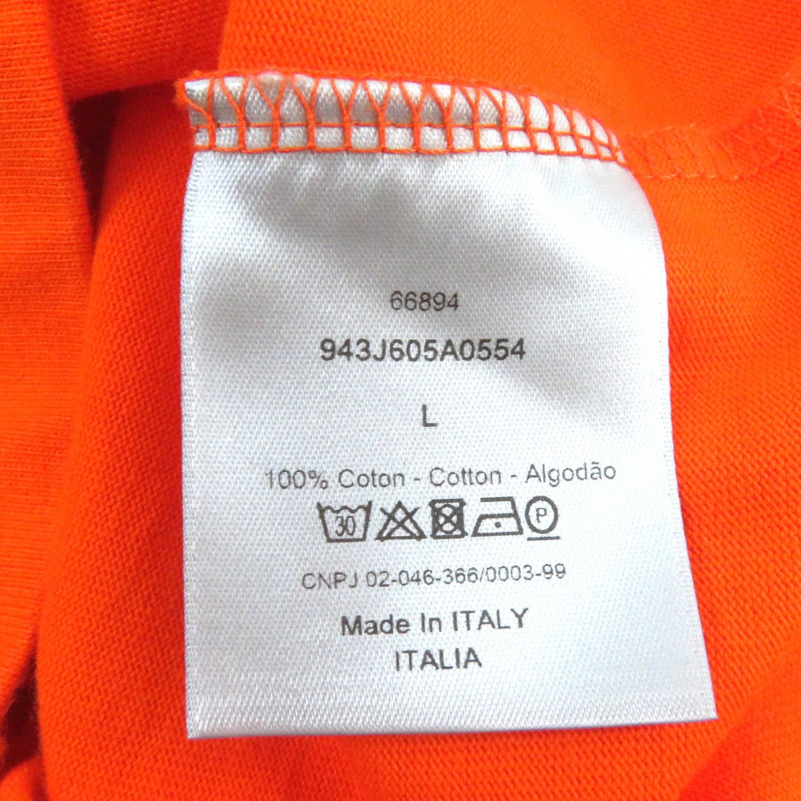 Dior CD ICON Embroidered Logo T-Shirt Orange L