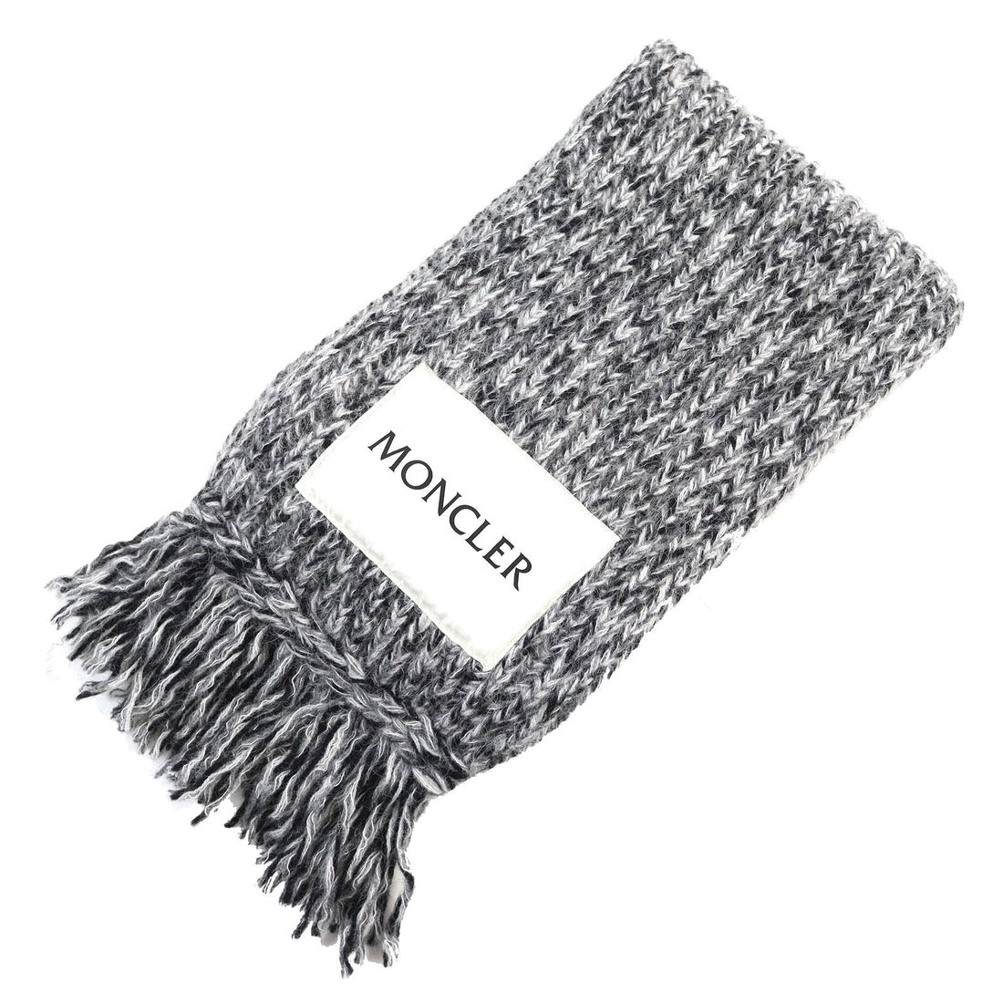 Moncler Wool Alpaca Cashmere Scarf Gray