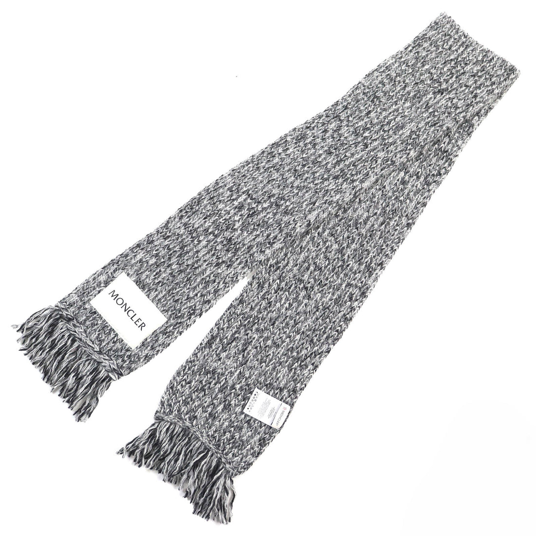 Moncler Wool Alpaca Cashmere Scarf Gray