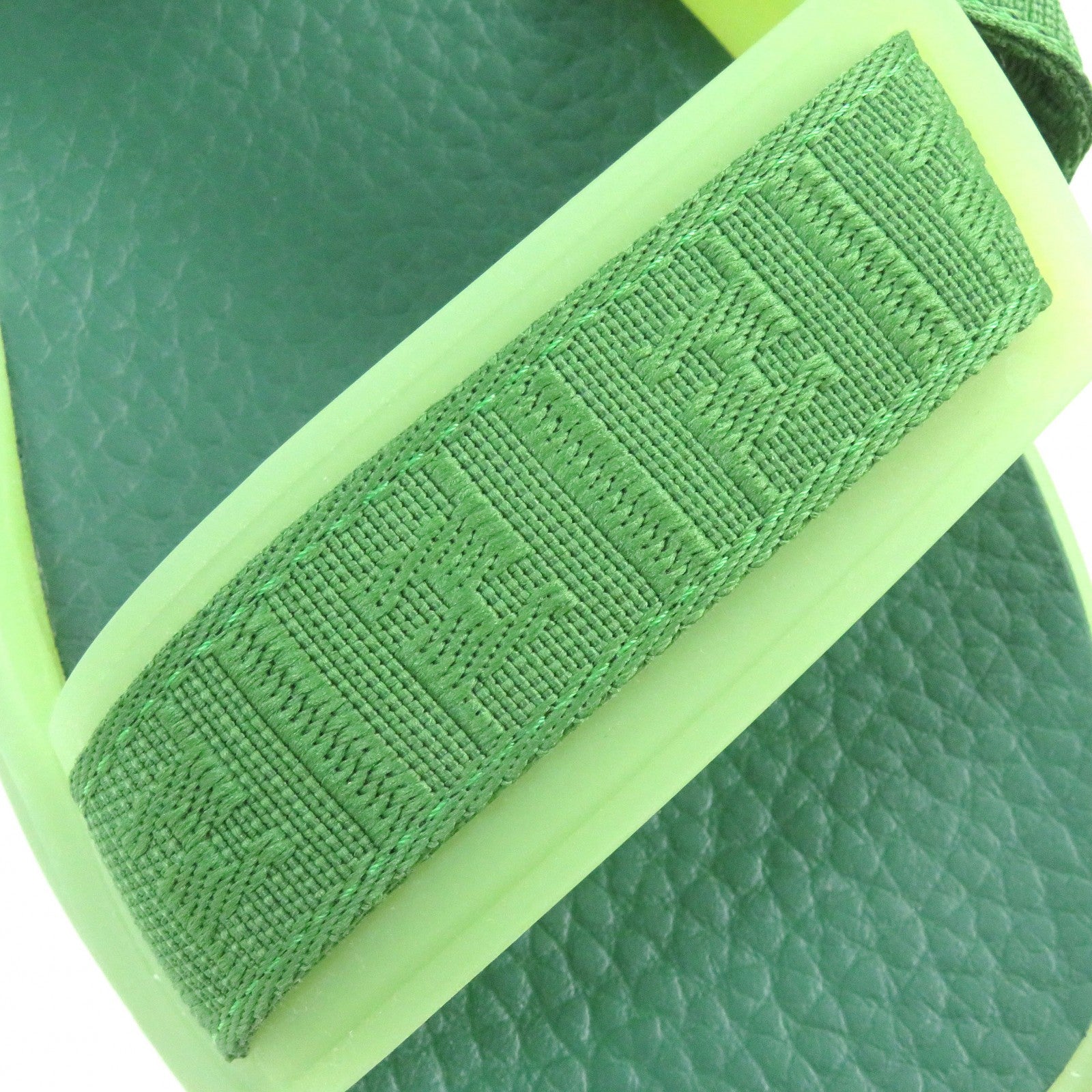 Fendi Flow Sandals FF Logo Multi Strap Green