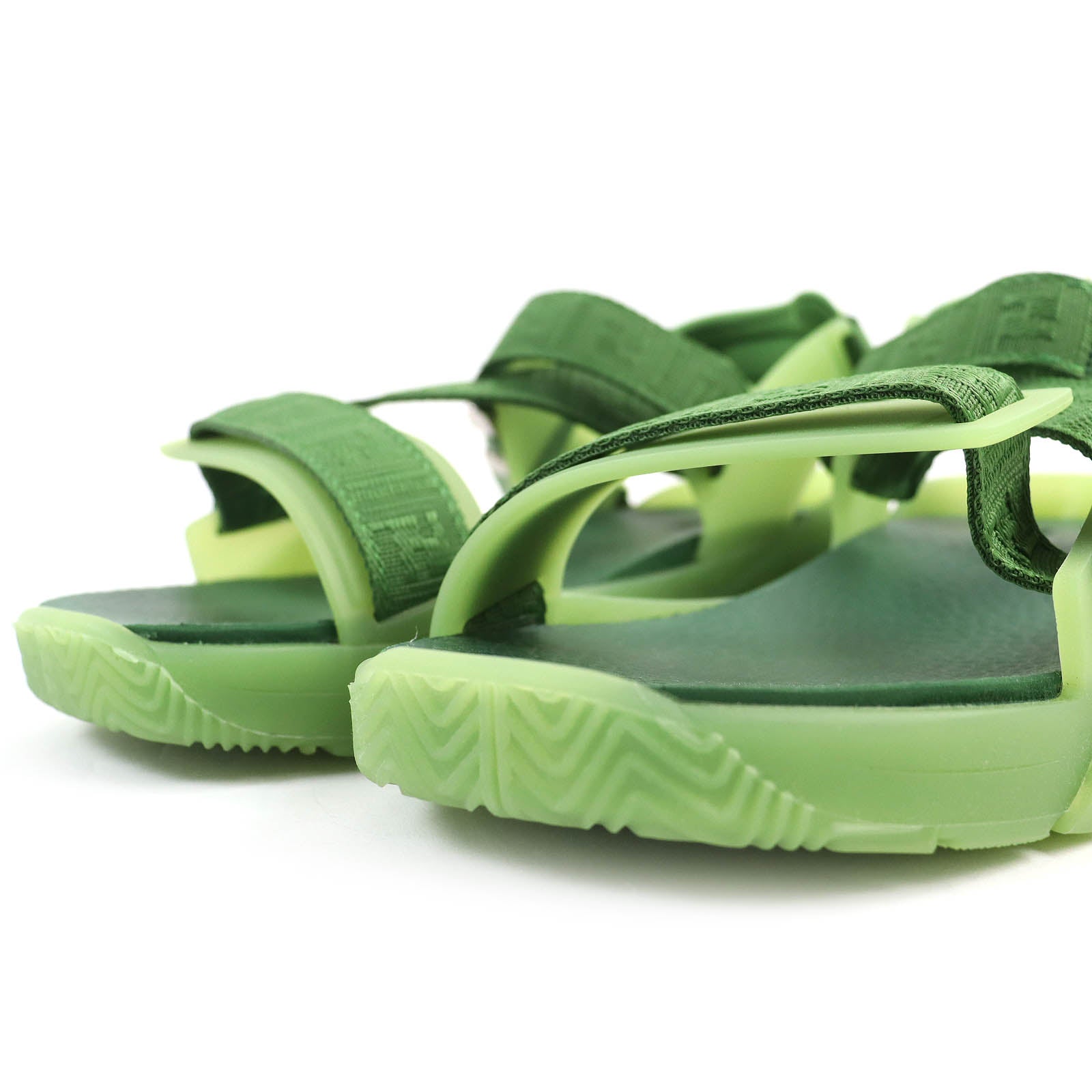 Fendi Flow Sandals FF Logo Multi Strap Green