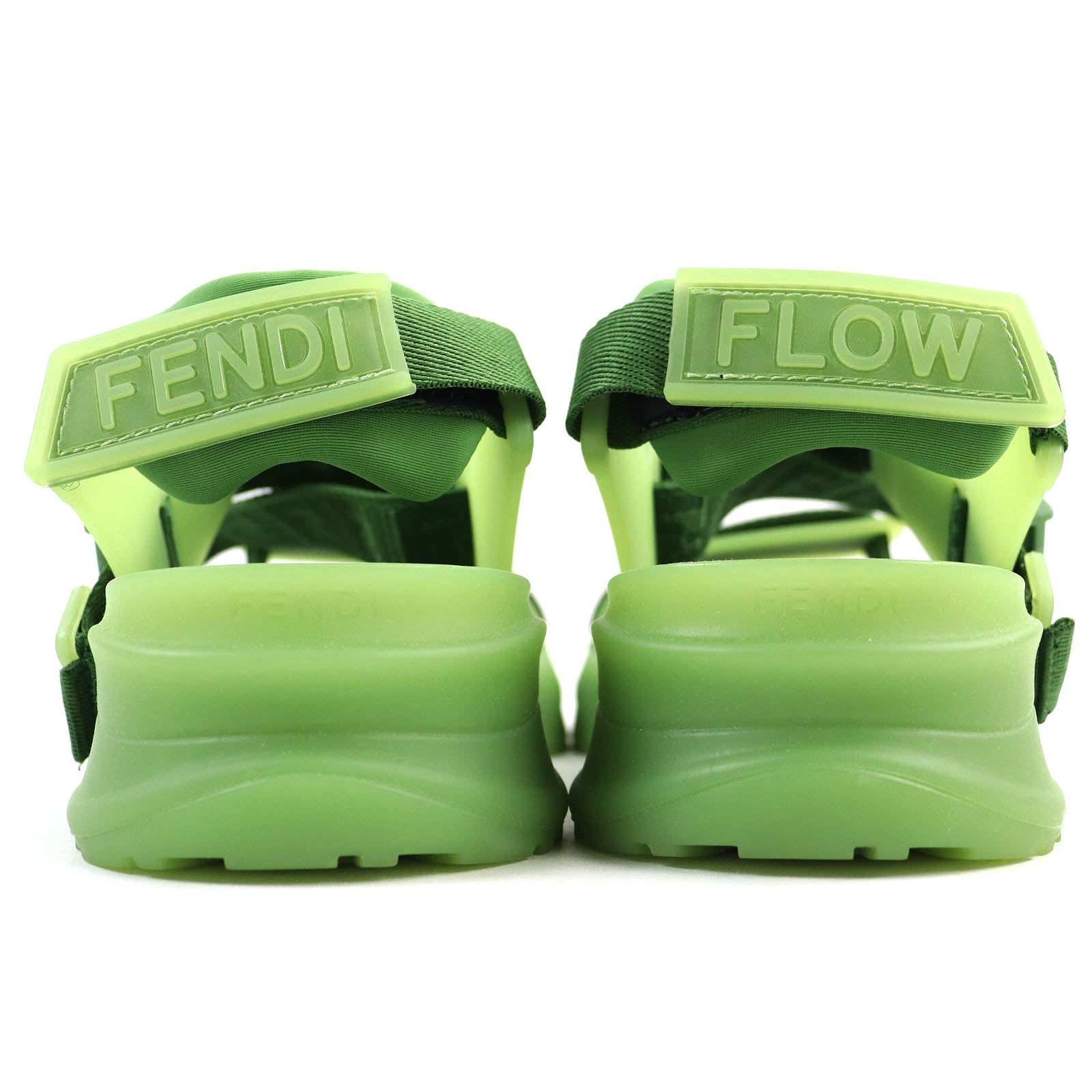 Fendi Flow Sandals FF Logo Multi Strap Green