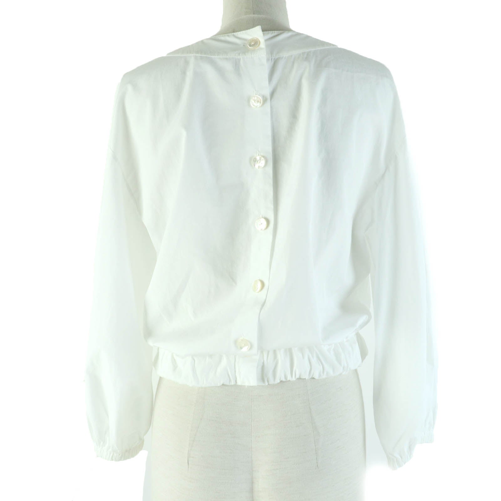 Chanel Cotton Logo Button Blouse White 36