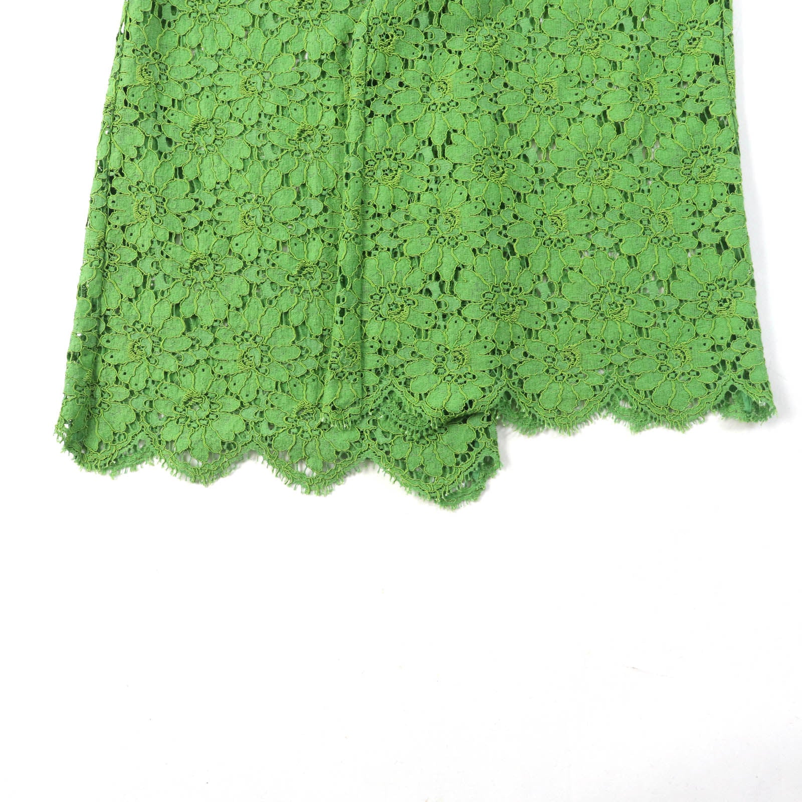 GUCCI Lace Scalloped Hem Long Pants Green 38