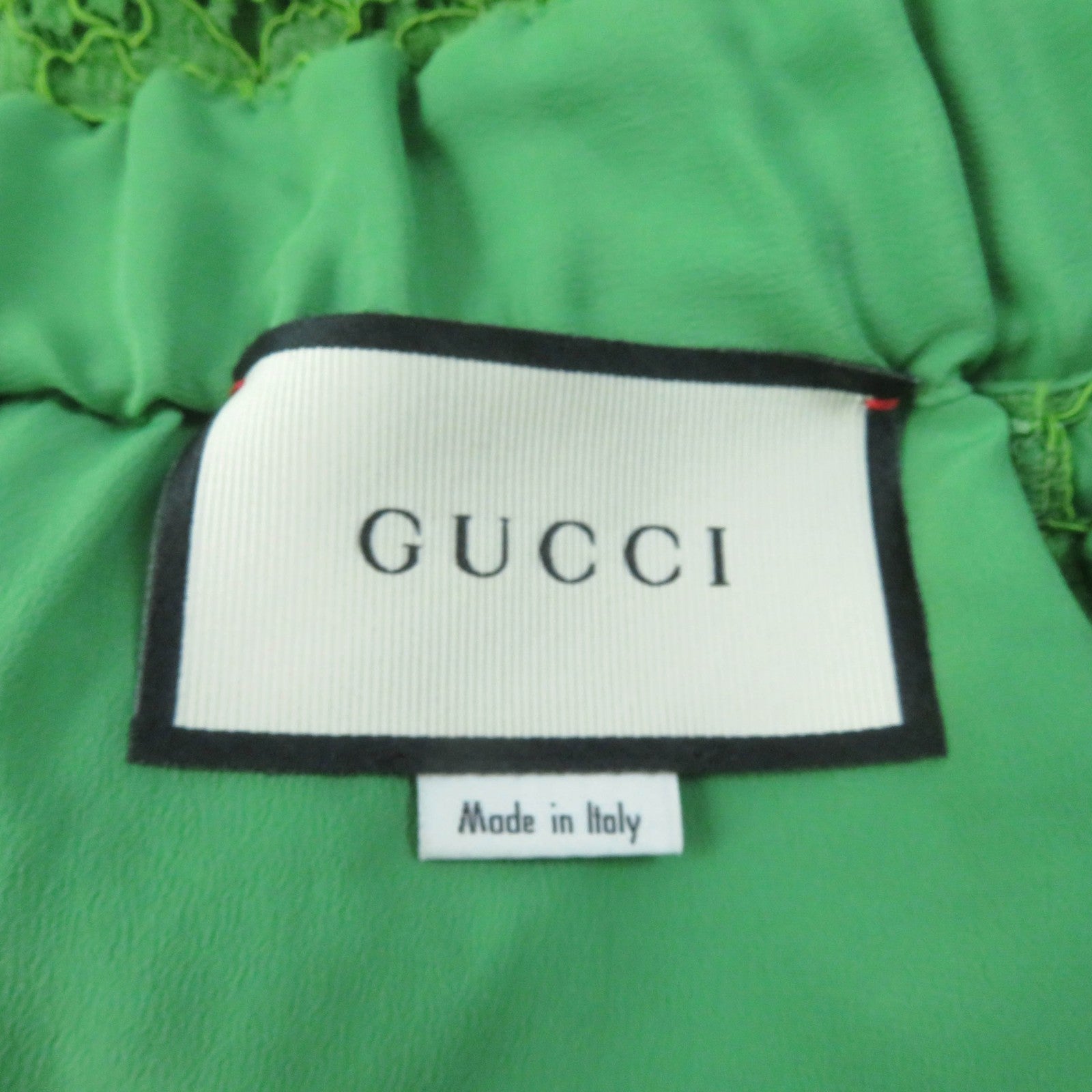 GUCCI Lace Scalloped Hem Long Pants Green 38