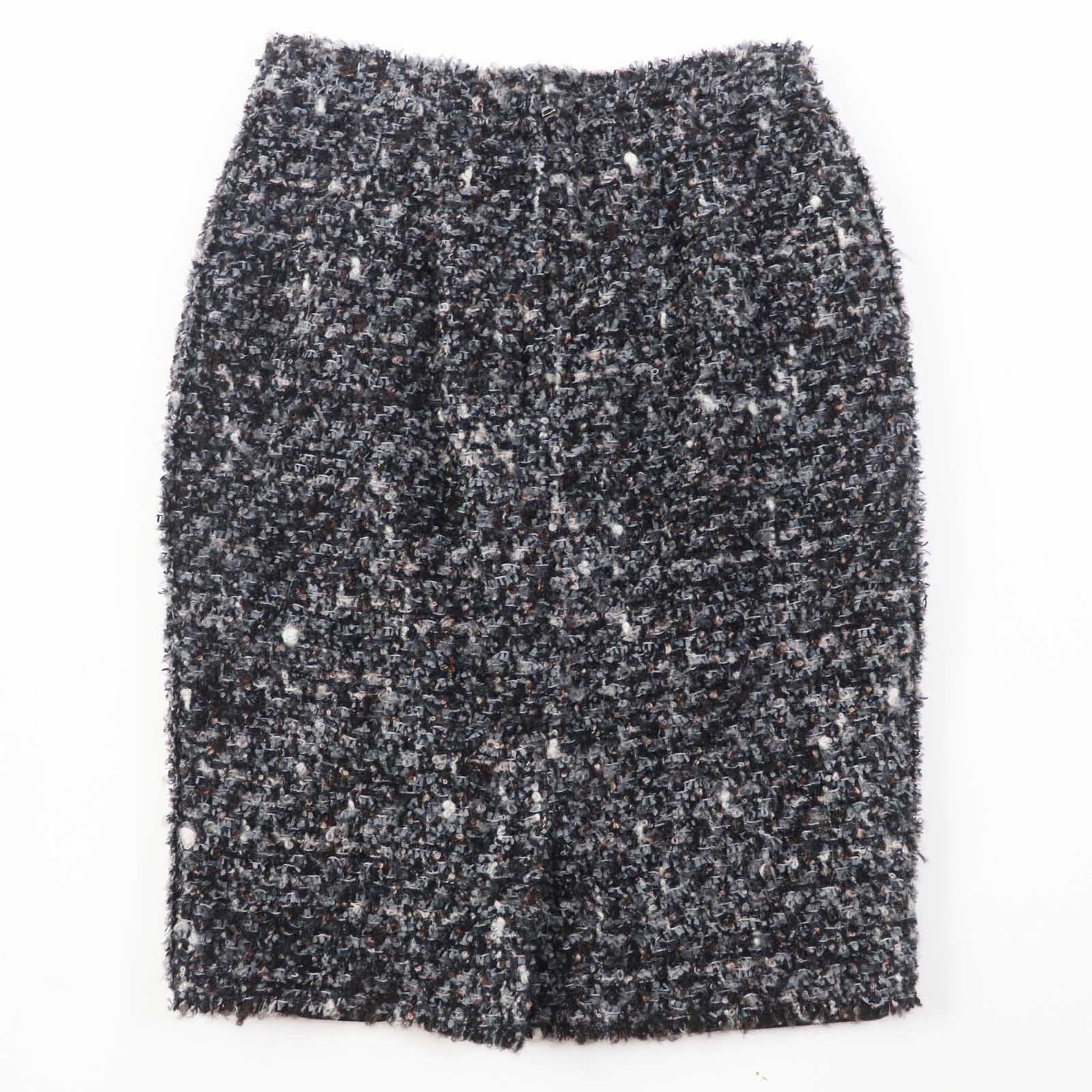 Dolce & Gabbana Tweed Skirt Gray Brown 40