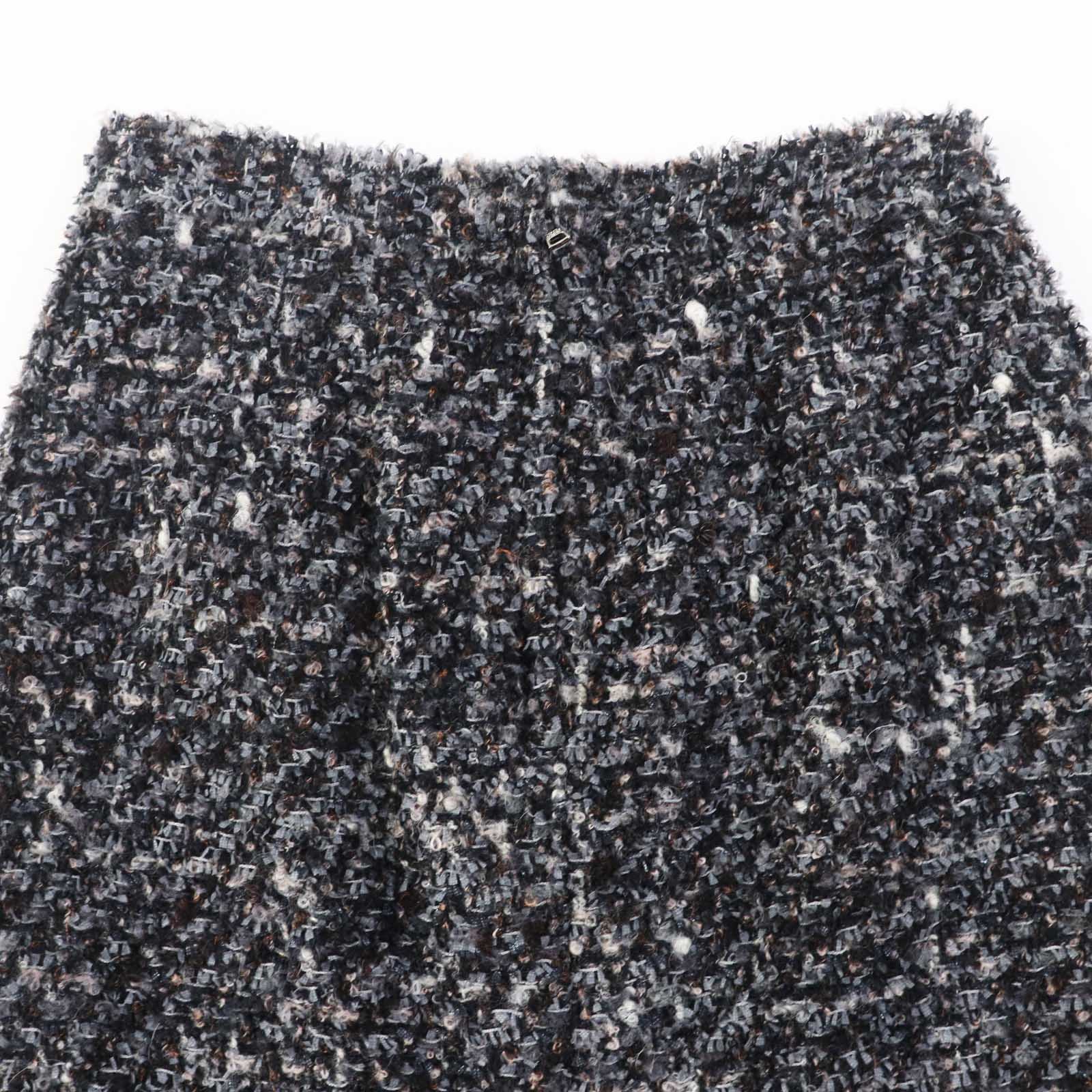 Dolce & Gabbana Tweed Skirt Gray Brown 40