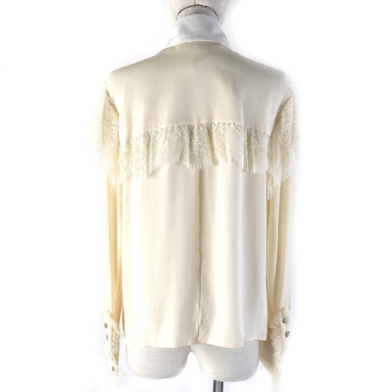 Chanel Silk Cotton Blouse with Rhinestone Buttons