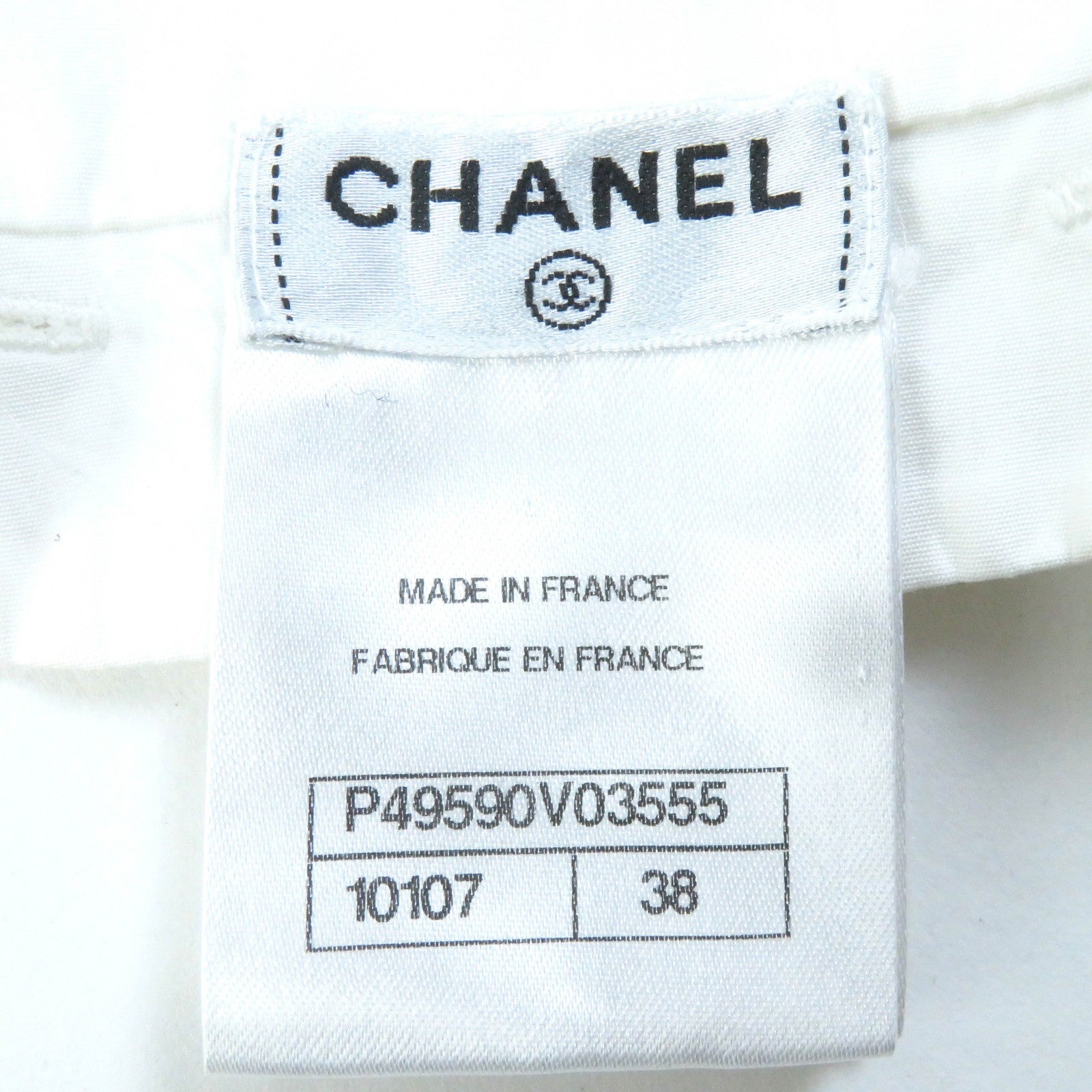 Chanel Silk Cotton Blouse with Rhinestone Buttons