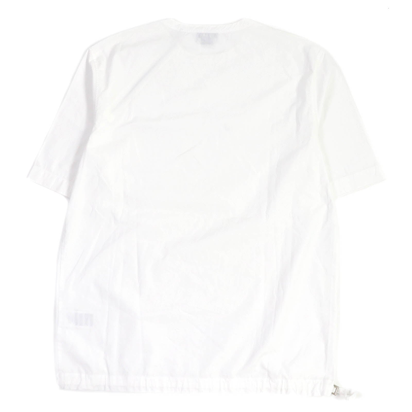 Hermes H Logo Zip Crew Neck T-Shirt White