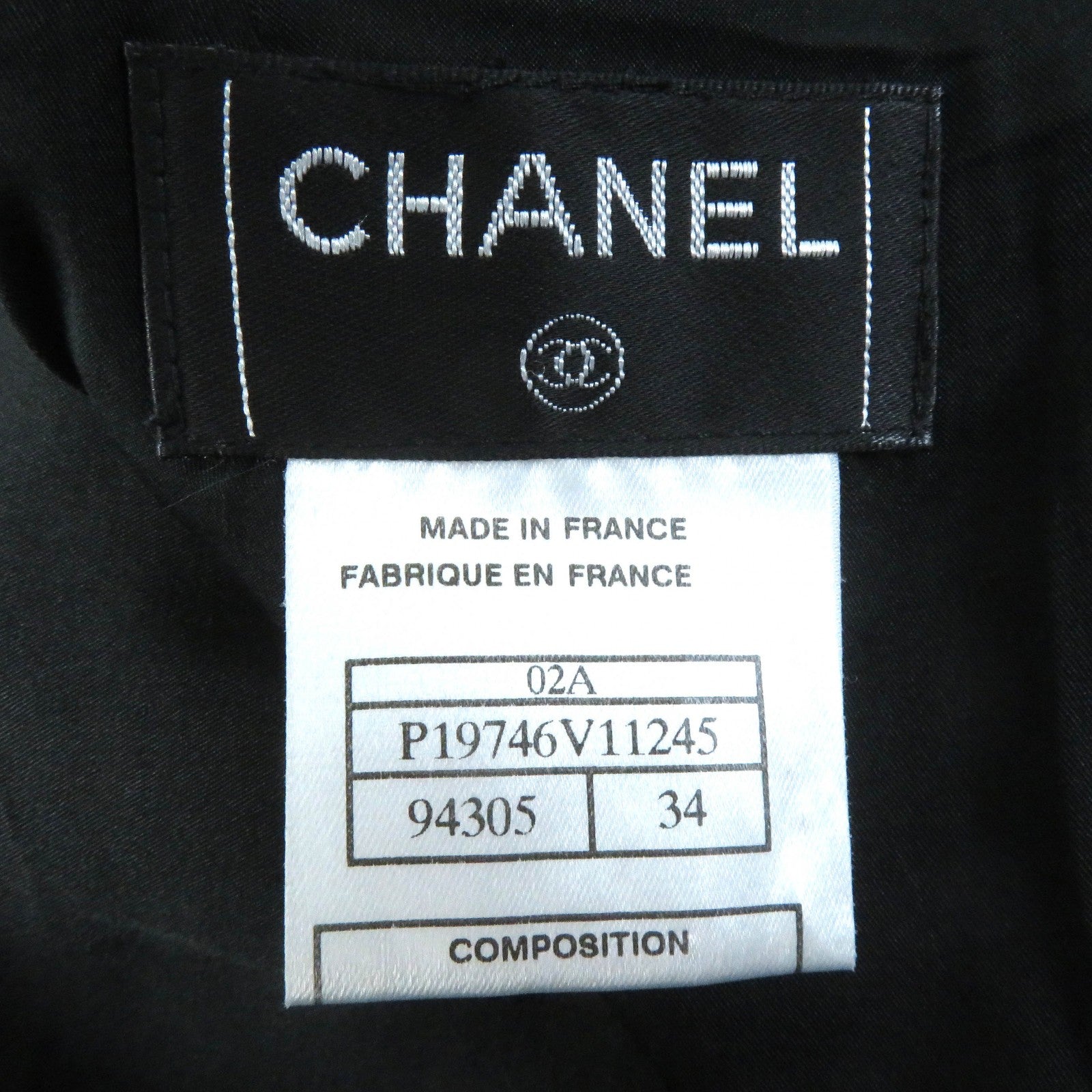 Chanel Vintage Wool Silk Skirt Black 34