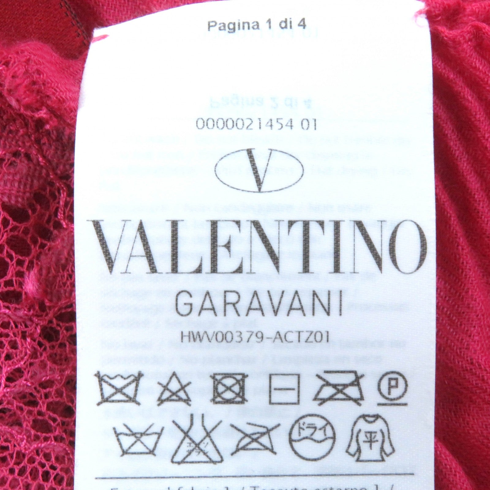 Valentino Cashmere Lace Shawl Purple Pink