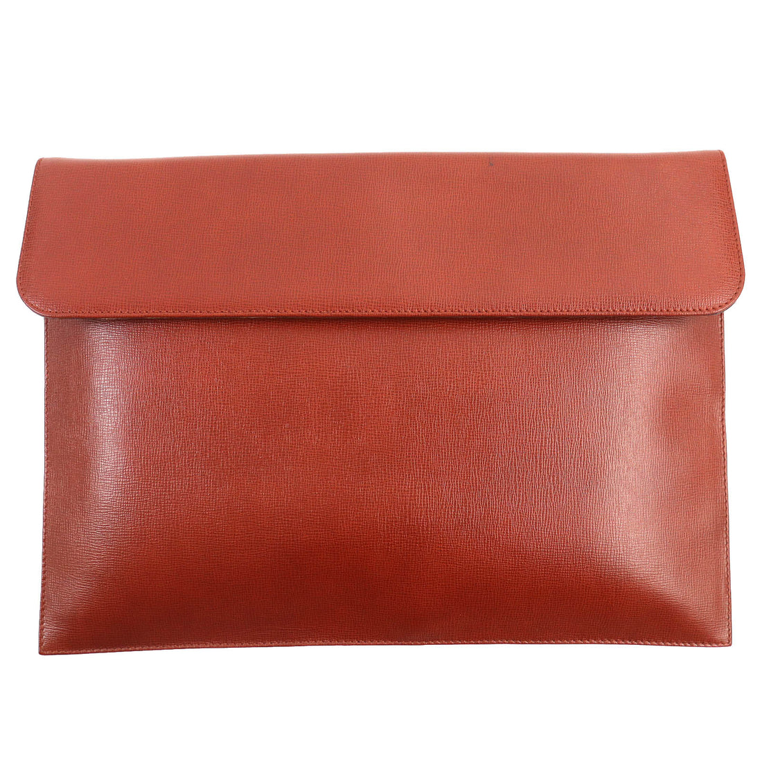 Valextra SATO Logo Embossed Leather Clutch Bag