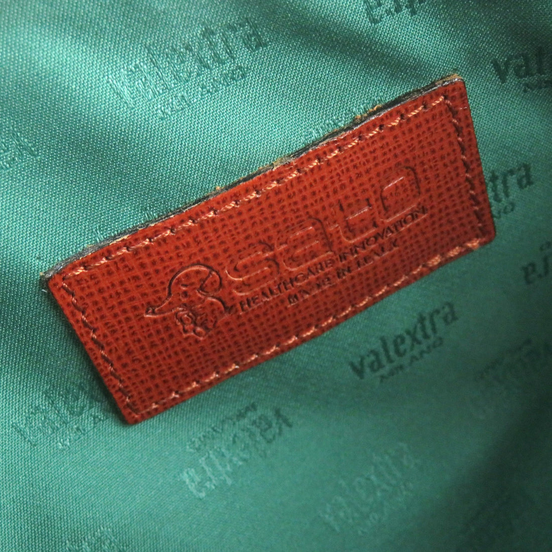 Valextra SATO Logo Embossed Leather Clutch Bag