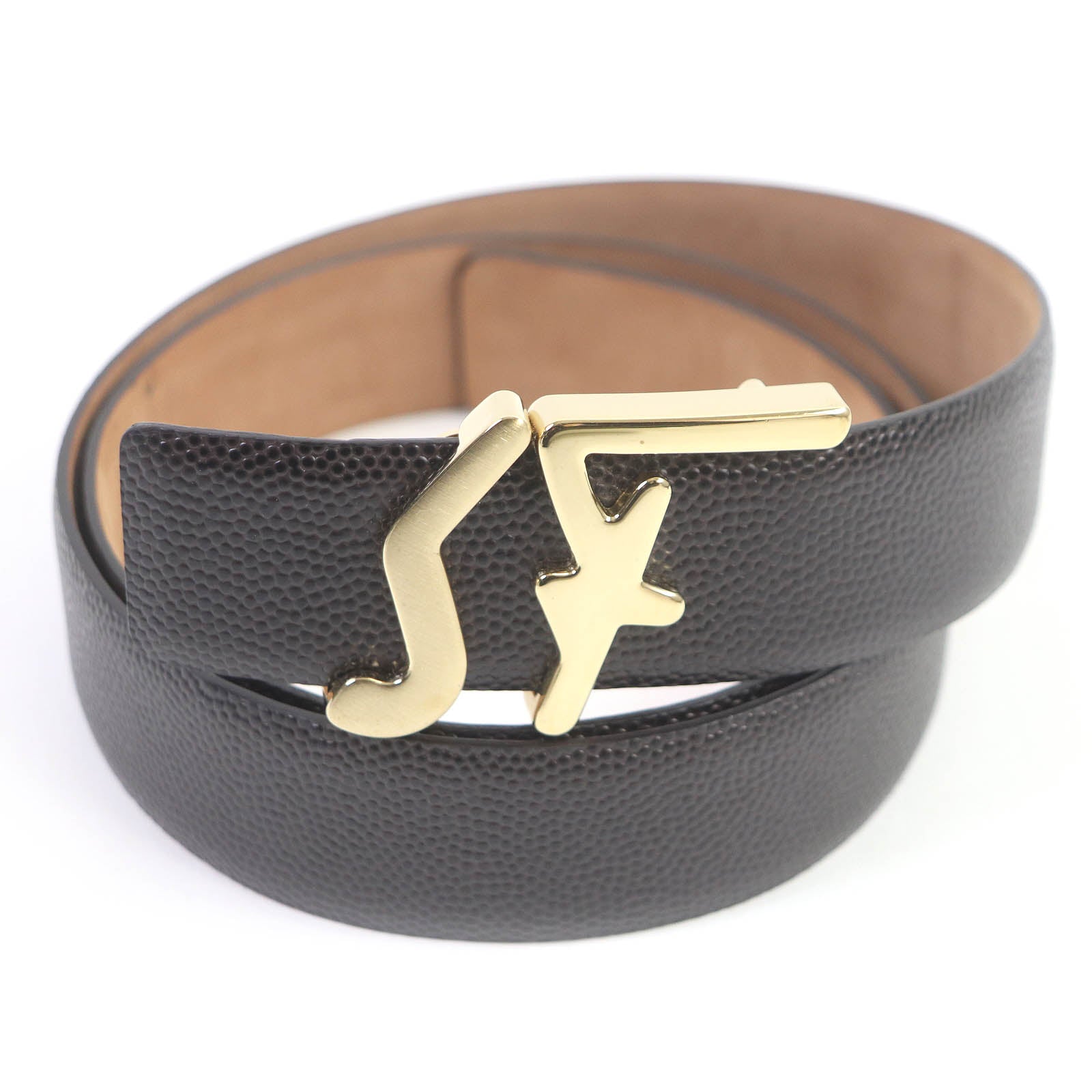 Salvatore Ferragamo Reversible Leather Belt Gold Logo