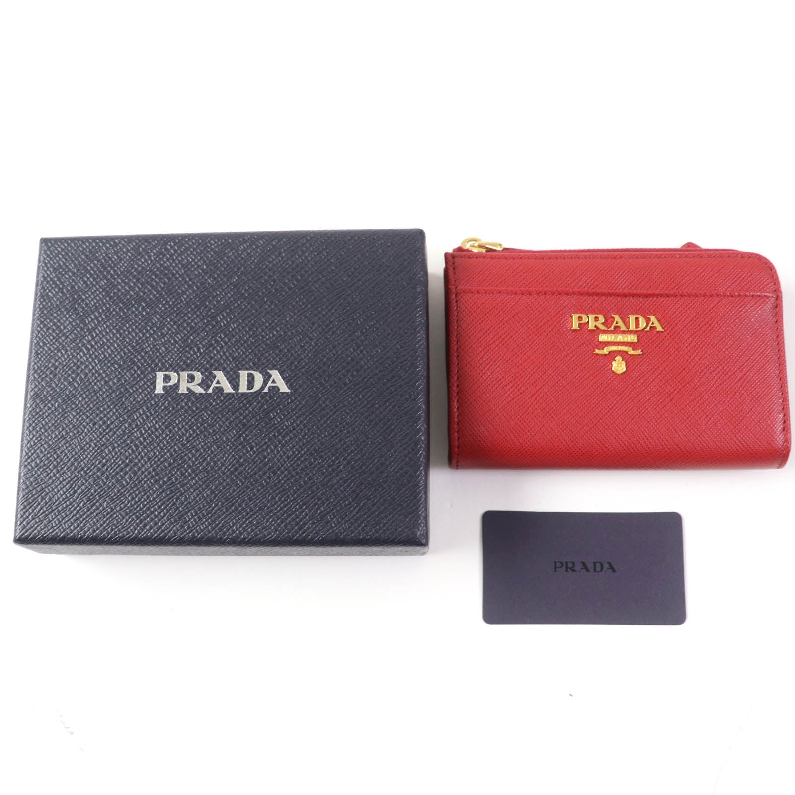 Prada Saffiano Leather Key Holder Coin Case