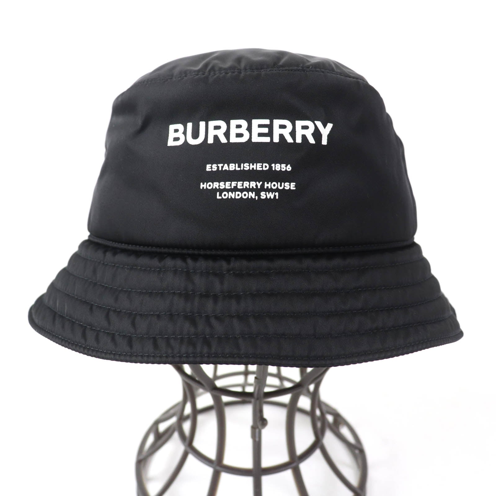 Burberry Nylon Horseferry Logo Bucket Hat Black M