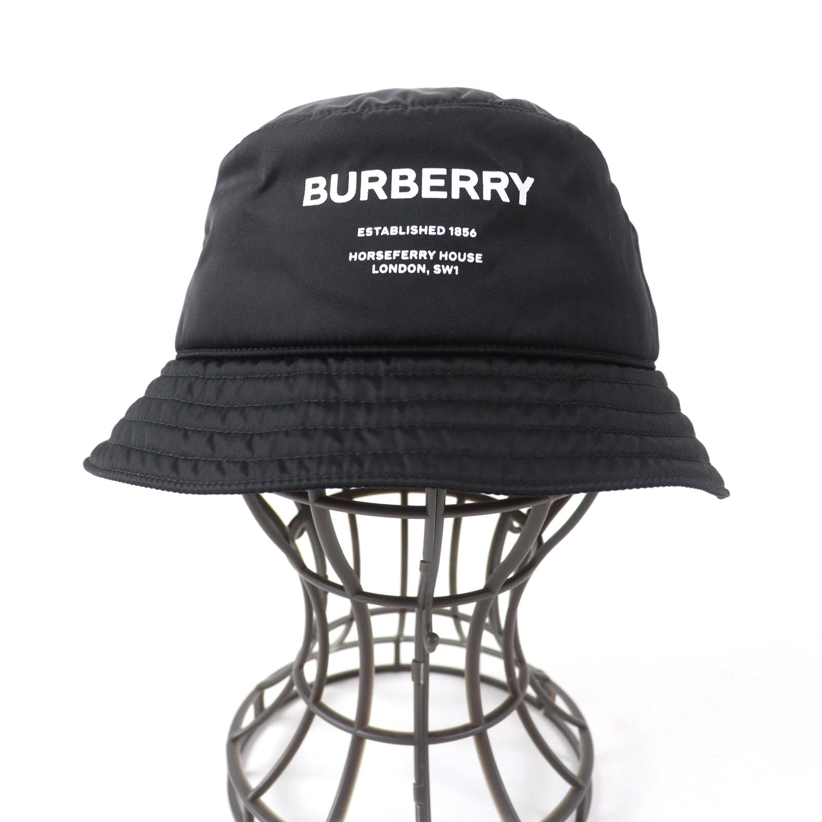 Burberry Nylon Horseferry Logo Bucket Hat Black M