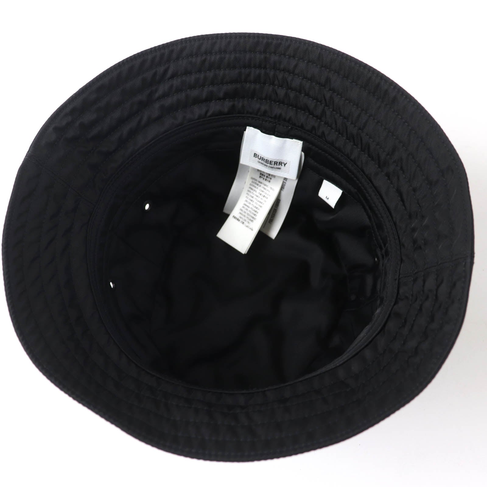 Burberry Nylon Horseferry Logo Bucket Hat Black M