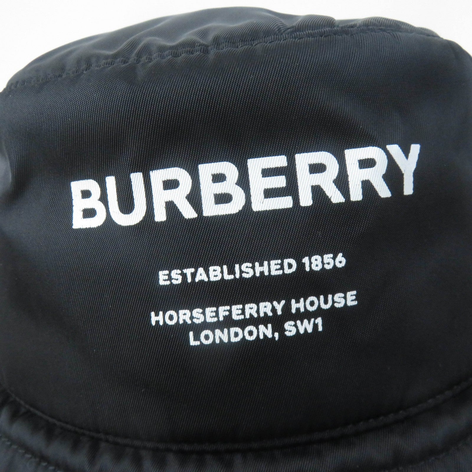 Burberry Nylon Horseferry Logo Bucket Hat Black M