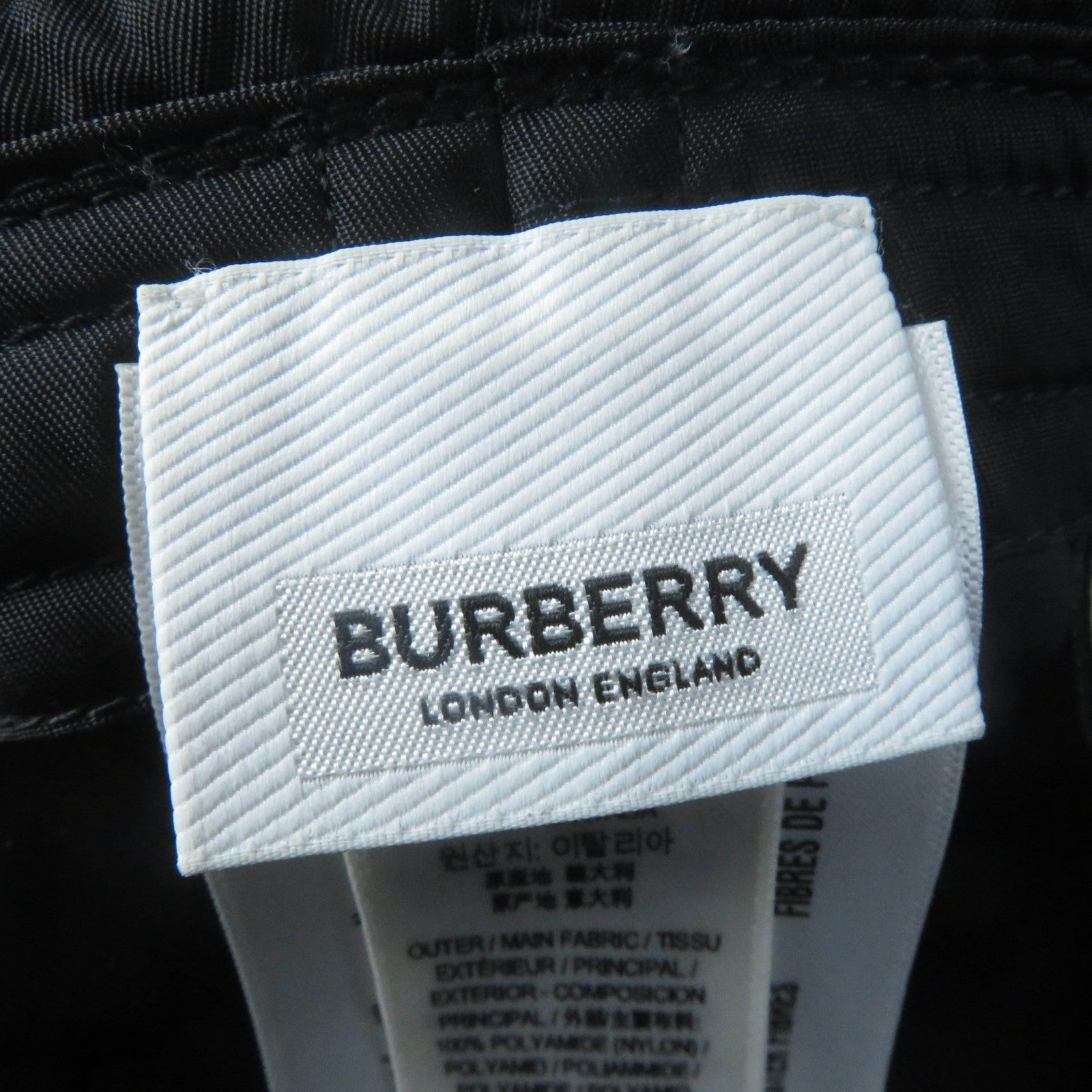 Burberry Nylon Horseferry Logo Bucket Hat Black M