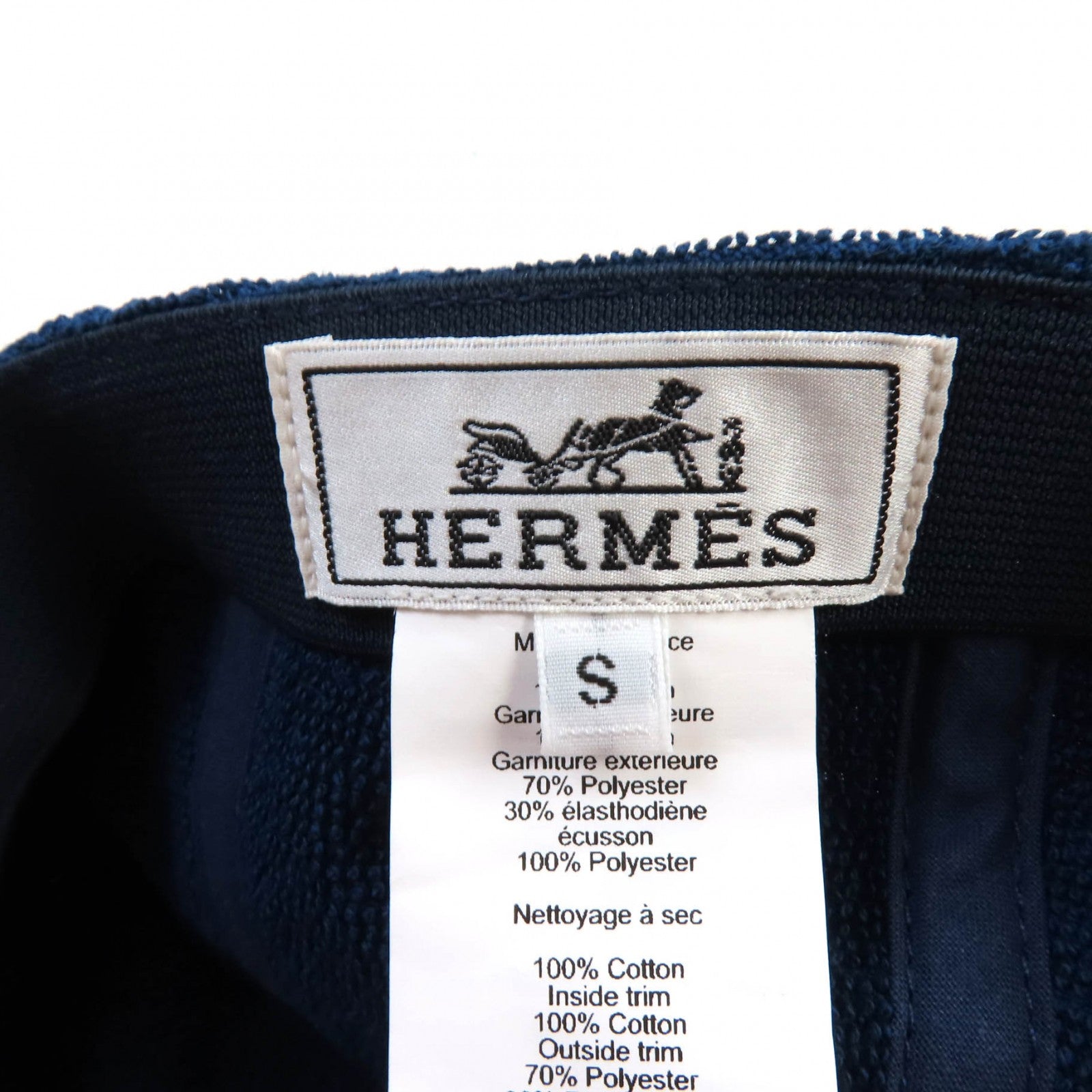 HERMES Davis Cotton Polyester Cap Navy S