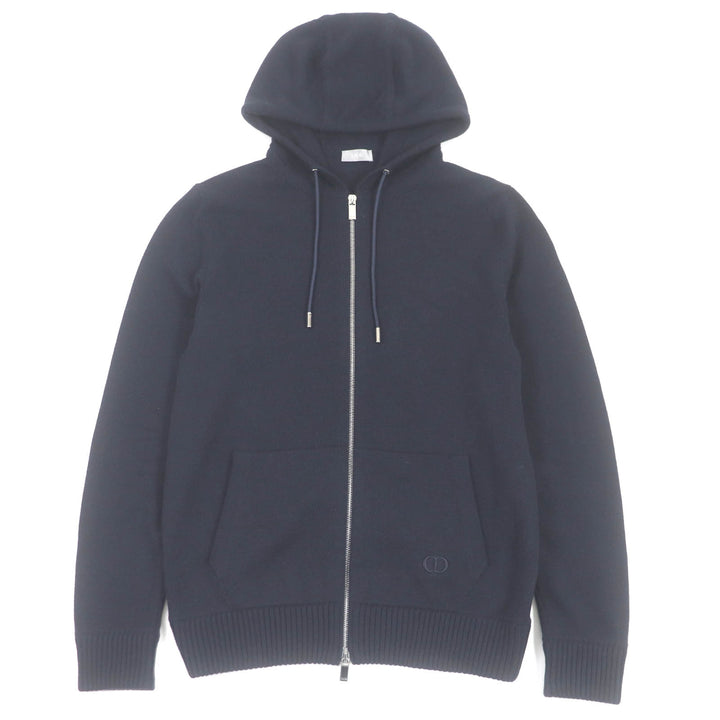 Dior Cashmere CD Logo Zip-Up Knit Hoodie