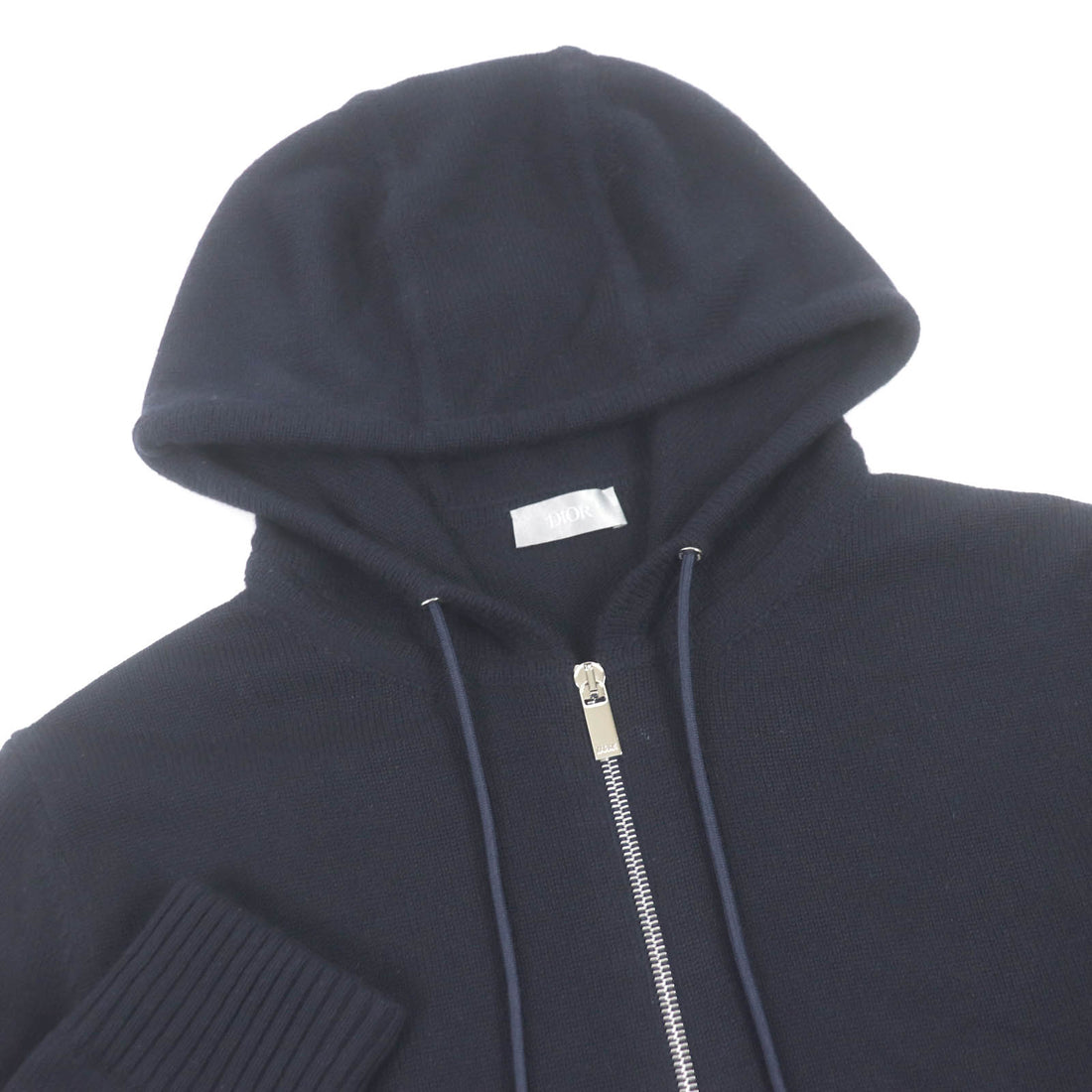 Dior Cashmere CD Logo Zip-Up Knit Hoodie