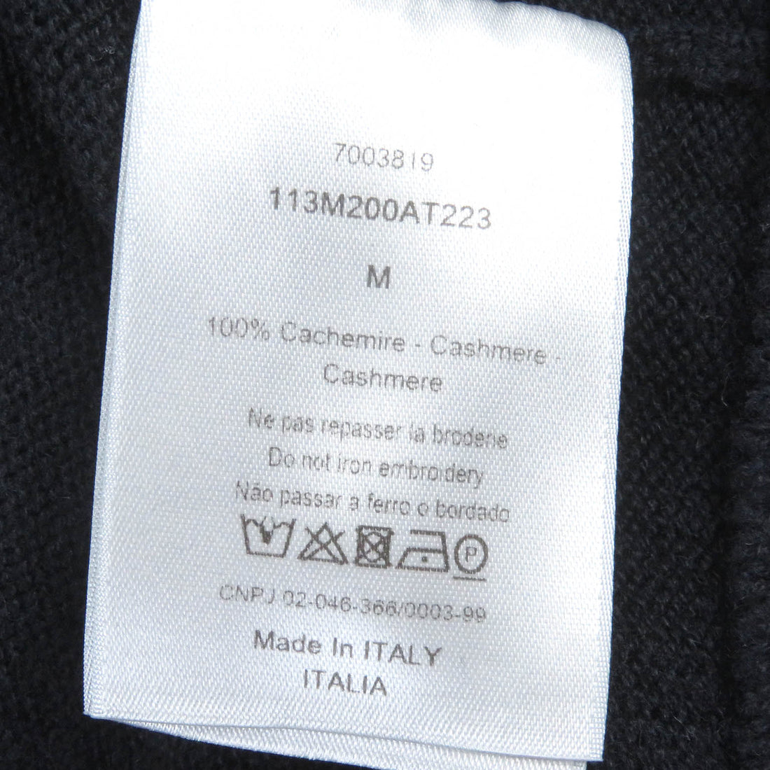 Dior Cashmere CD Logo Zip-Up Knit Hoodie