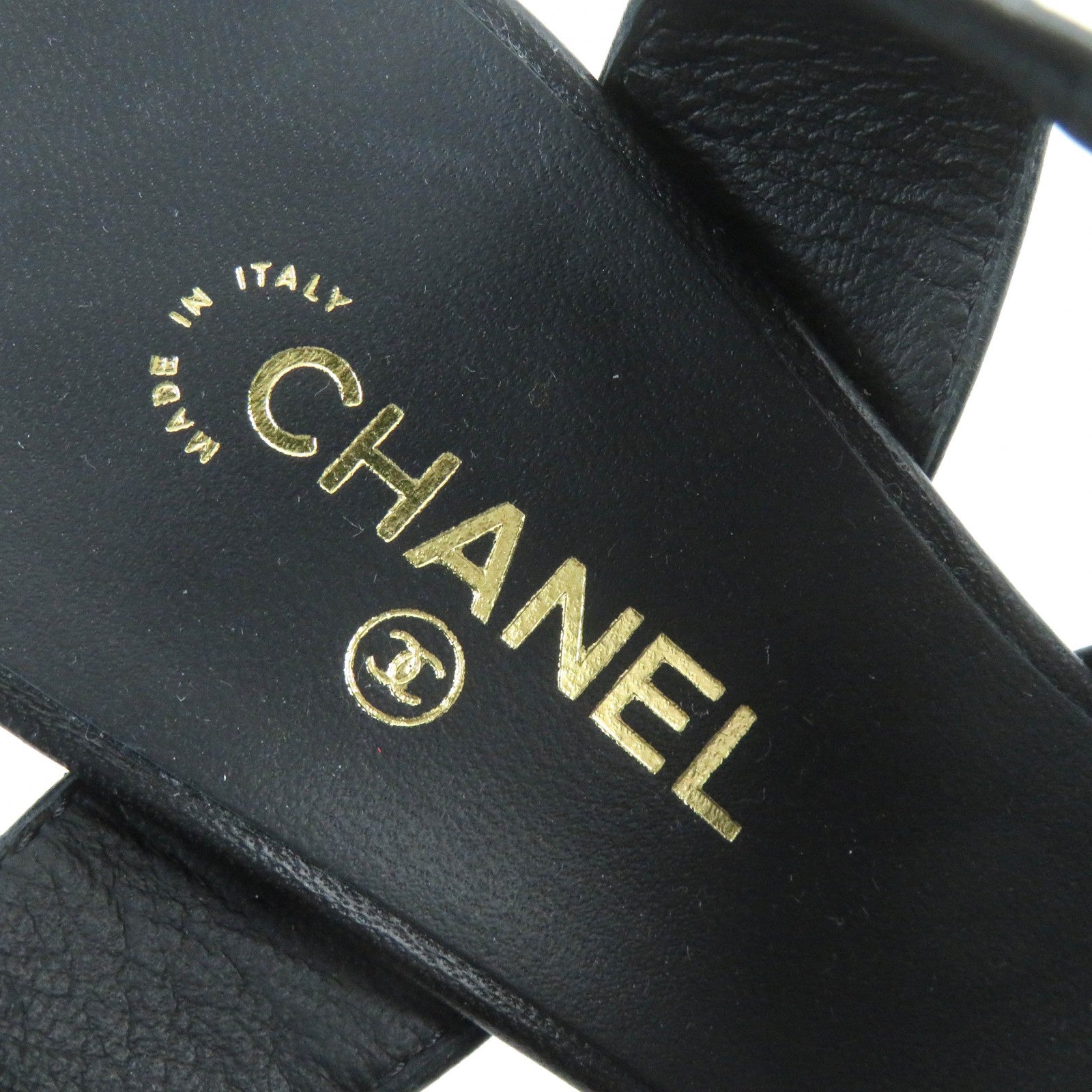 Chanel Velcro COCO Mark Leather Sandals 36.5