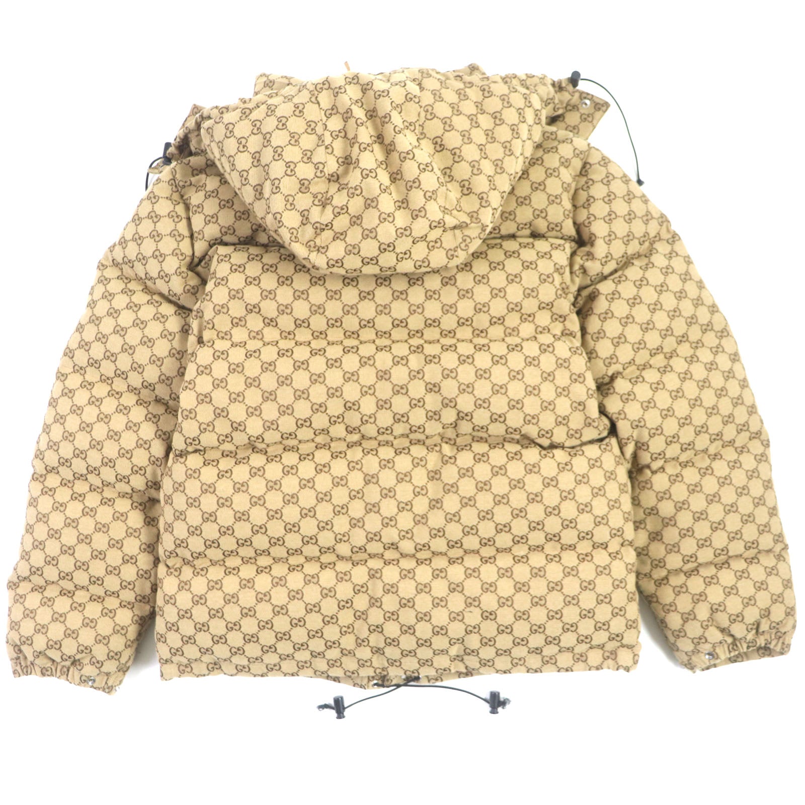 Gucci GG Logo Hoodie Down Jacket Beige M