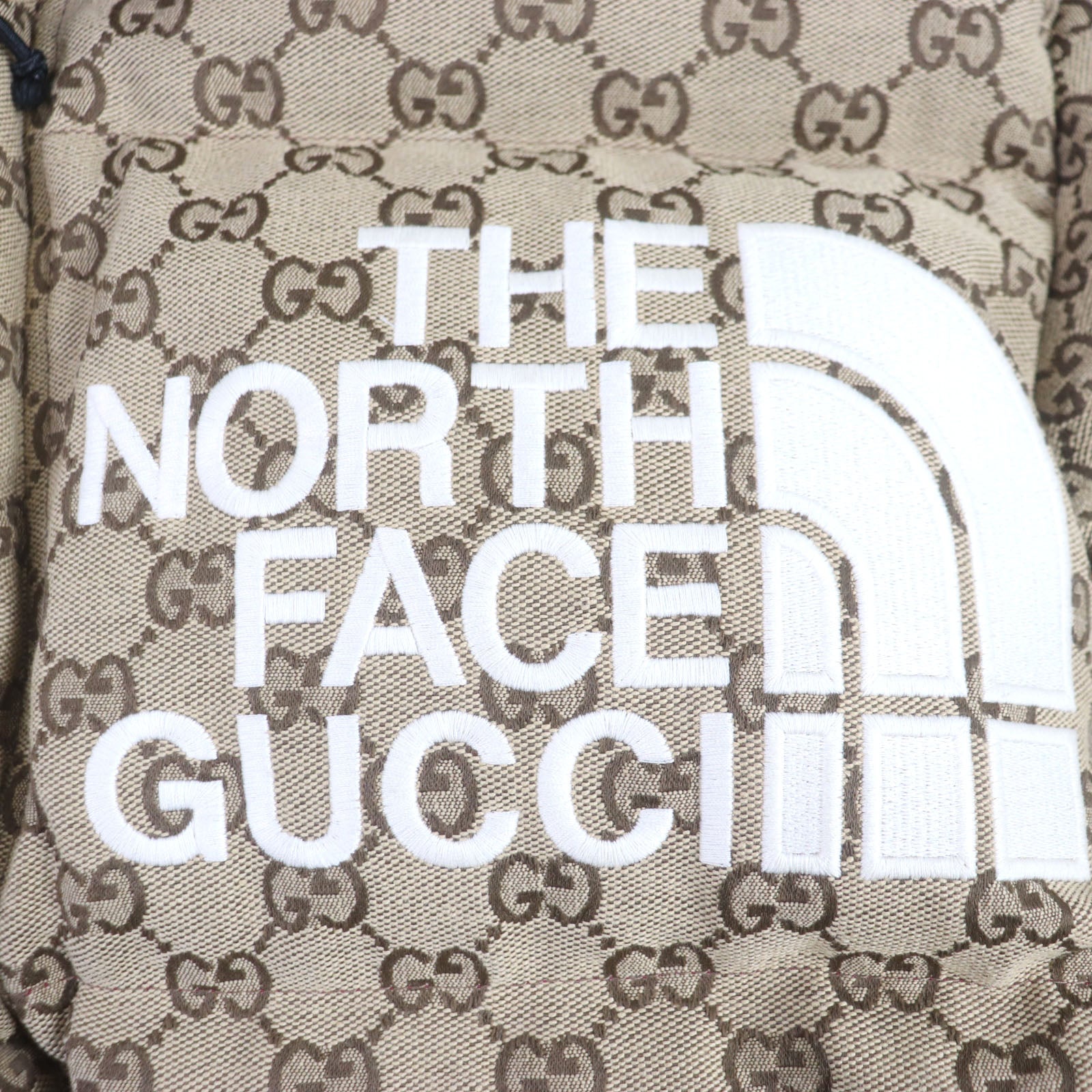 Gucci GG Logo Hoodie Down Jacket Beige M