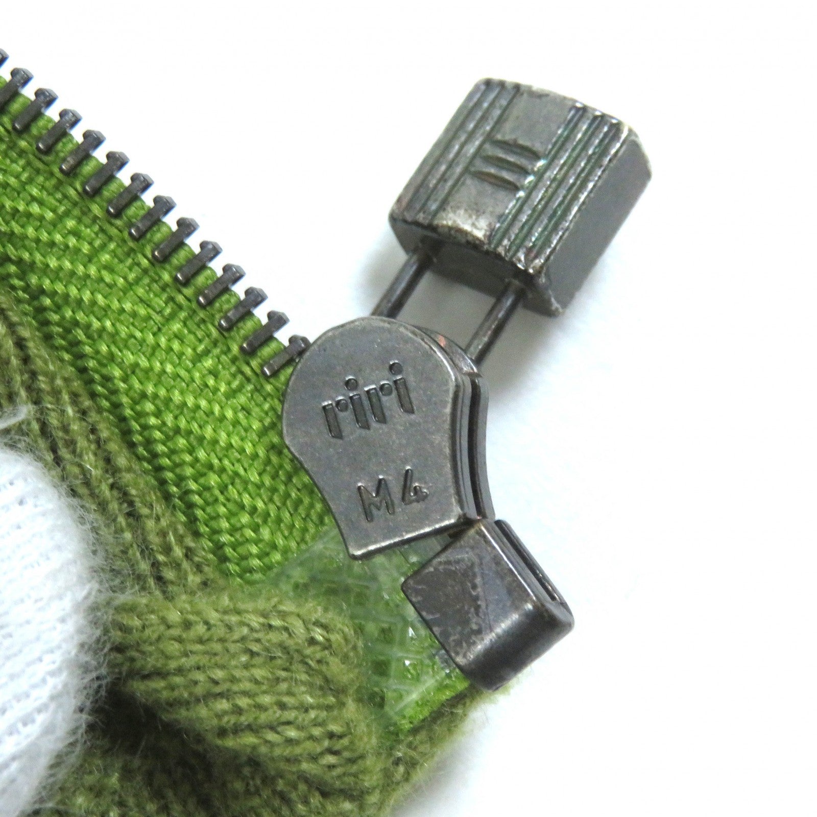 HERMES Cashmere Padlock Zip Top Cardigan Green