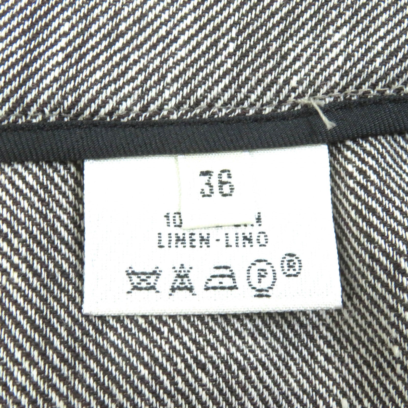 Hermes Linen H Button Long Skirt Brown 36