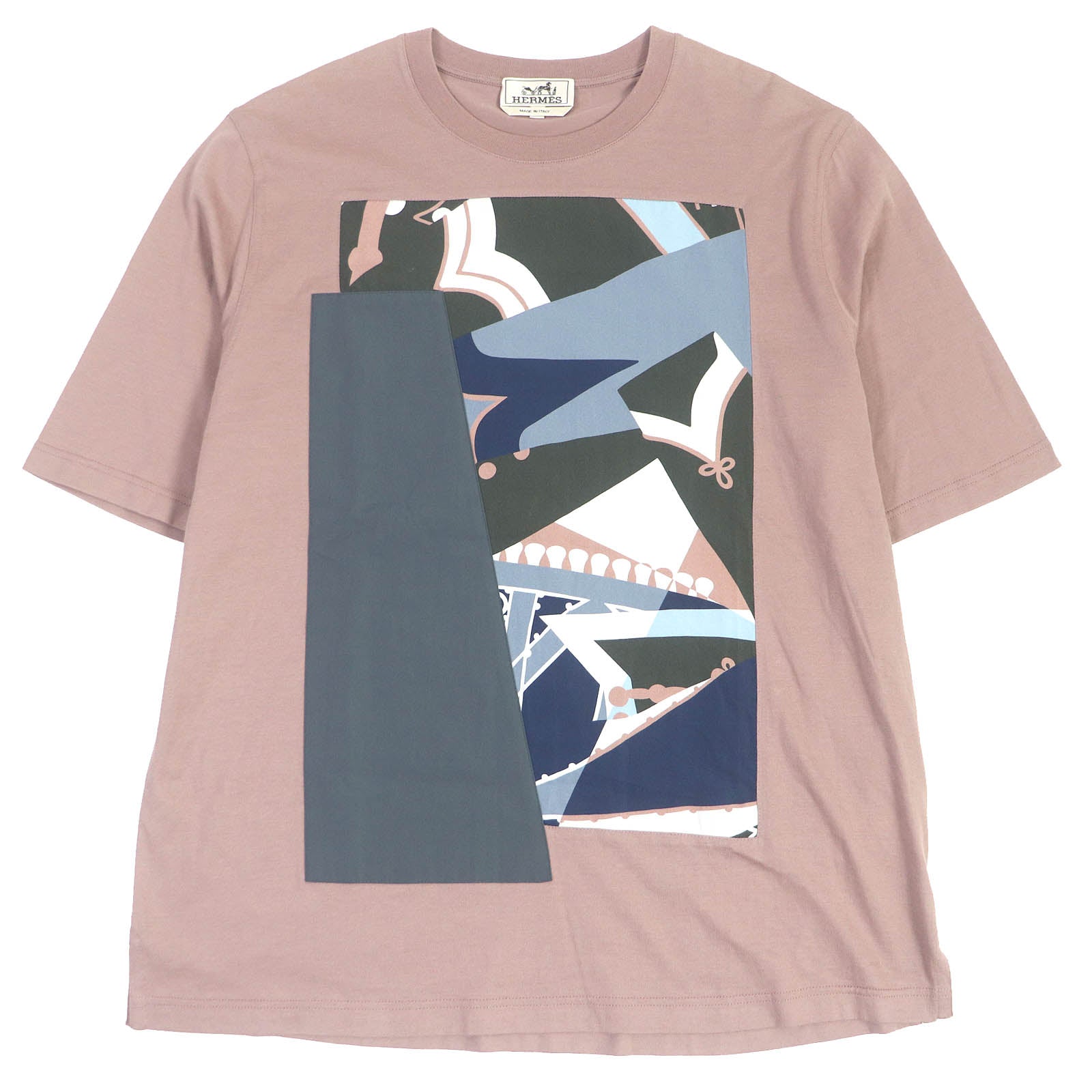 Hermes Cotton Silk Crew Neck T-Shirt Smokey Pink M