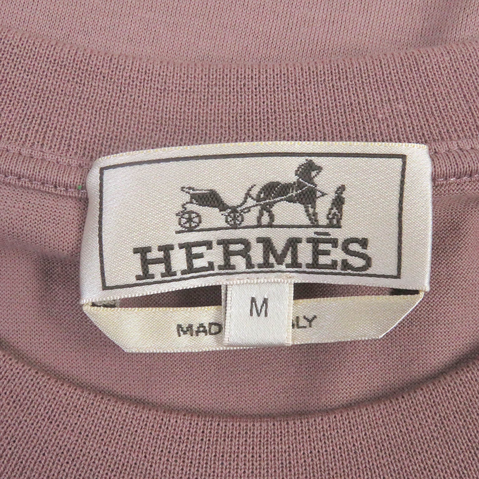 Hermes Cotton Silk Crew Neck T-Shirt Smokey Pink M