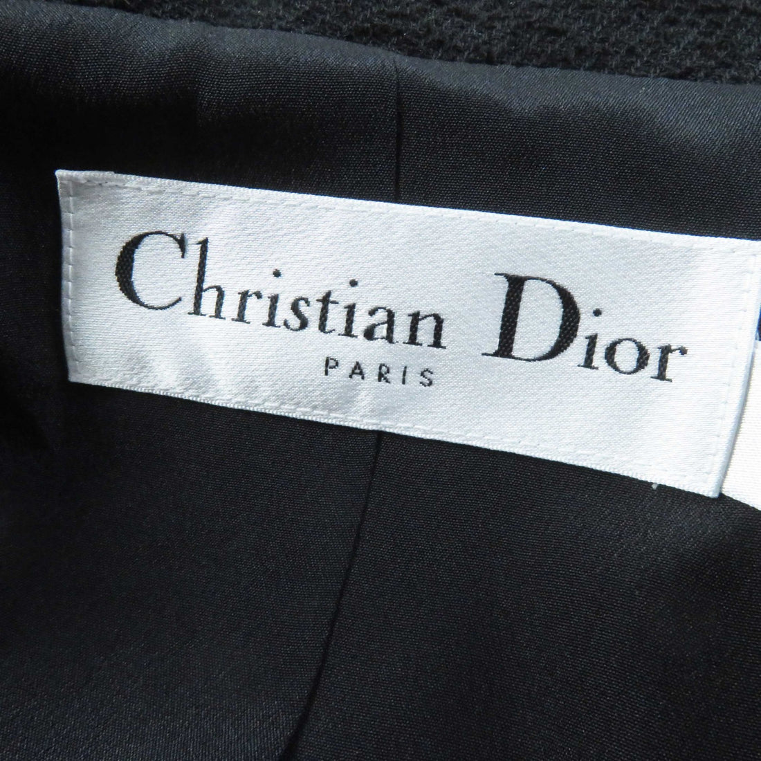 Dior Wool Cotton Tweed Jacket Black 40 Women