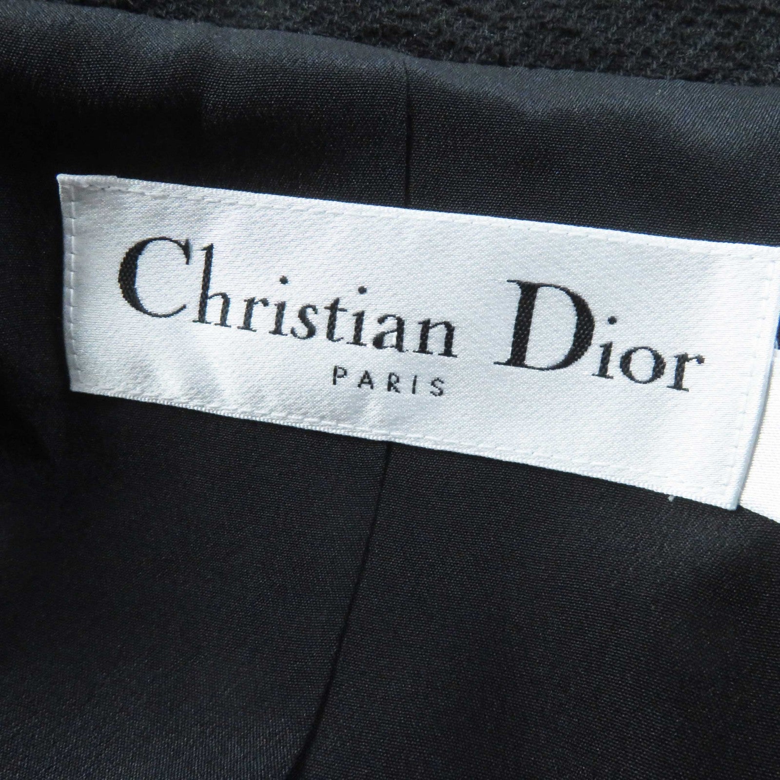 Dior Wool Cotton Virgin Wool Tweed Jacket Black 40