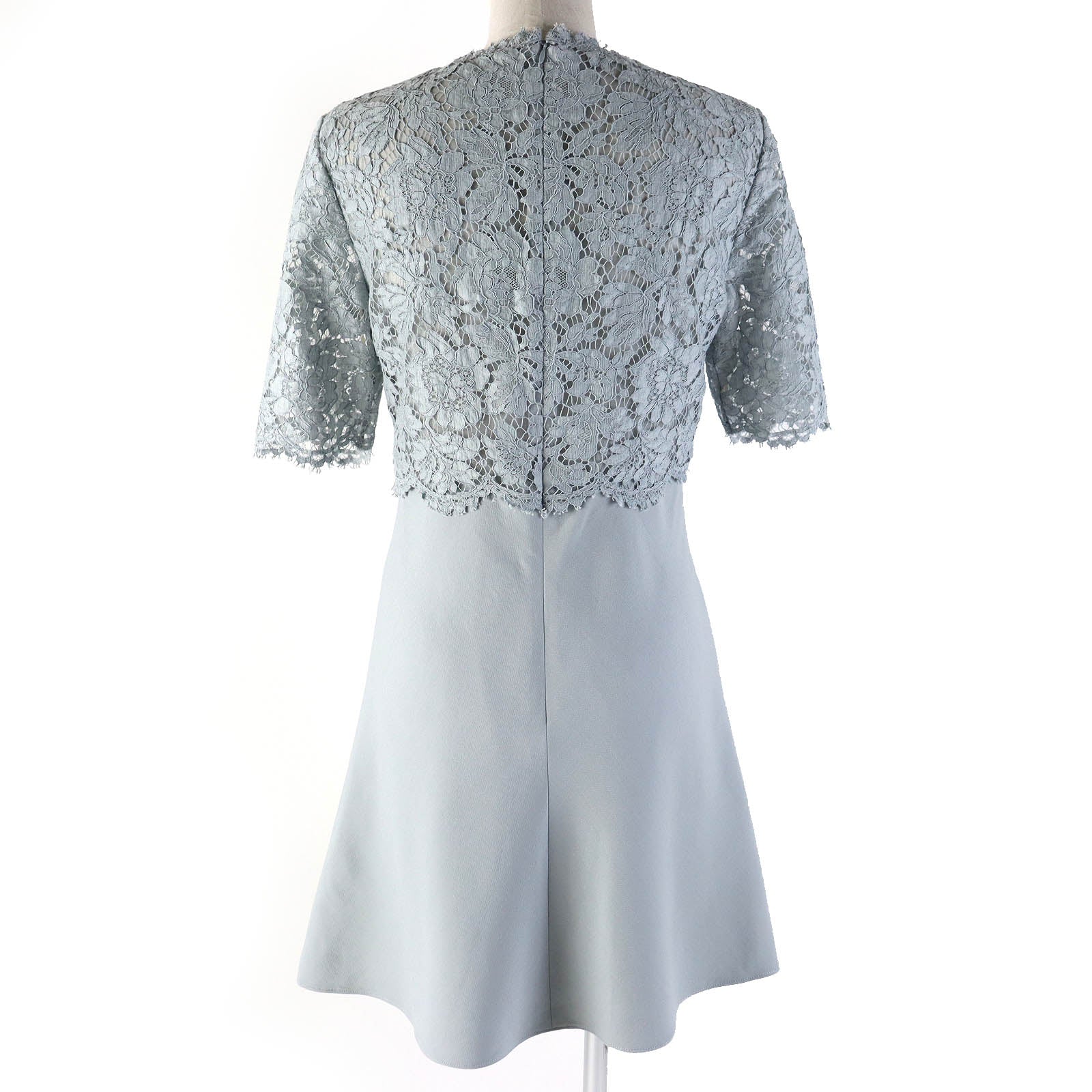 Valentino Wool Silk Blend Lace Dress