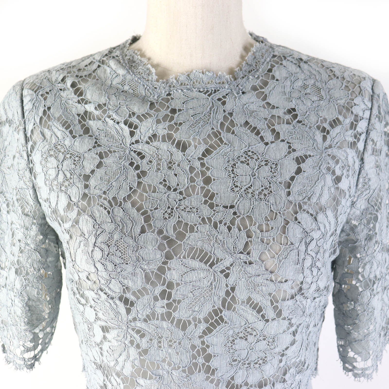 Valentino Wool Silk Blend Lace Dress