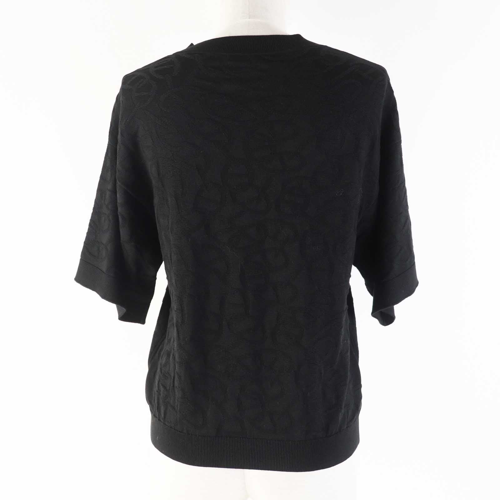 Hermes Silk Cotton Knit T-Shirt Black 34