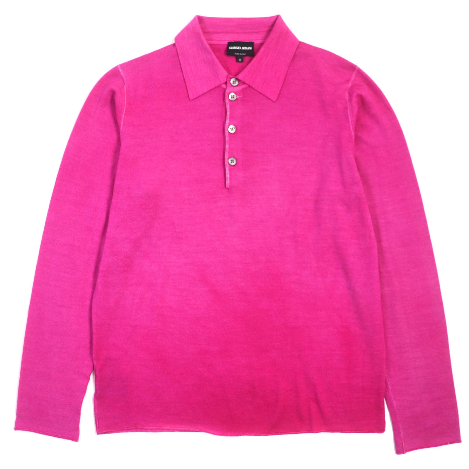 Giorgio Armani Wool Knit Half Button Collar Pink