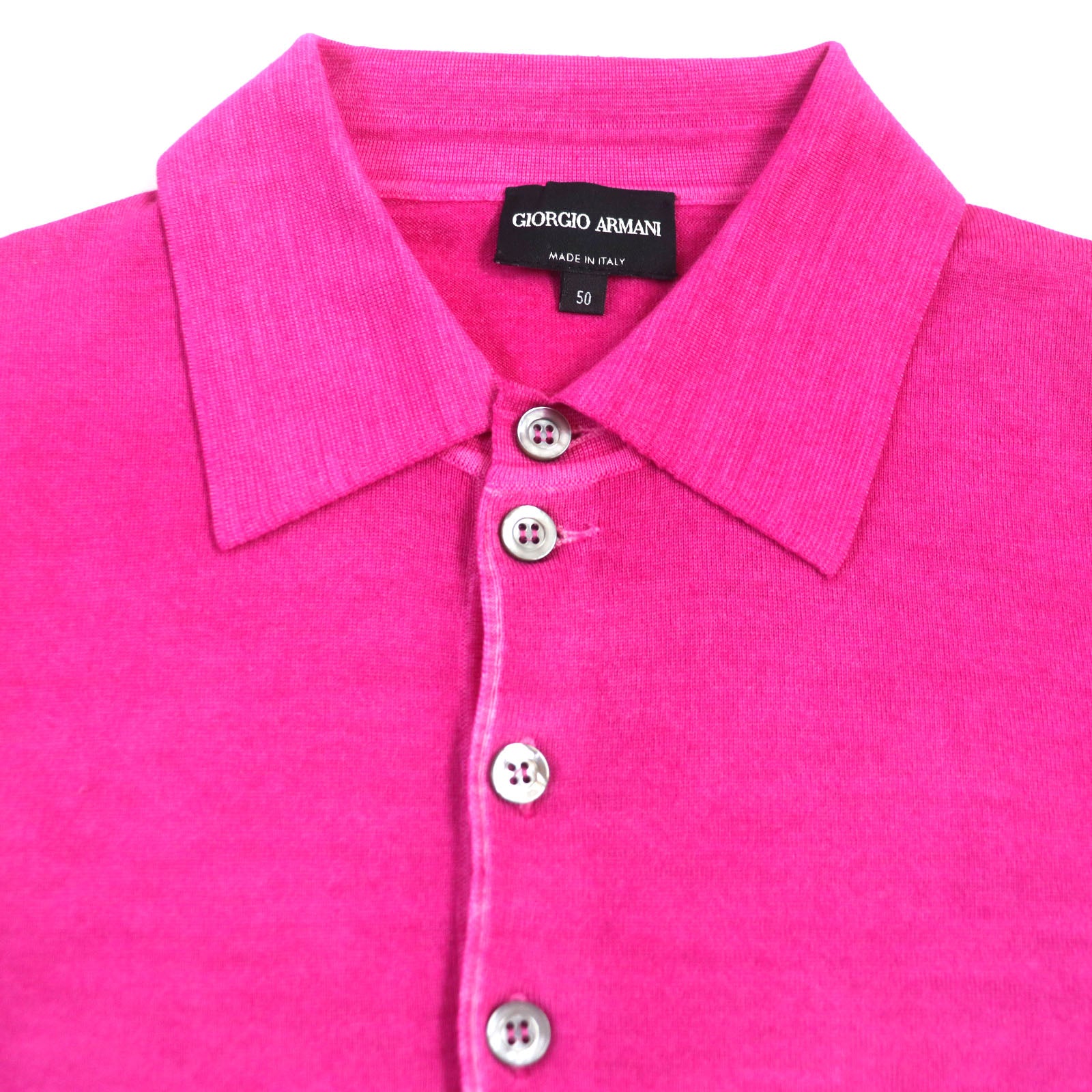 Giorgio Armani Wool Knit Half Button Collar Pink